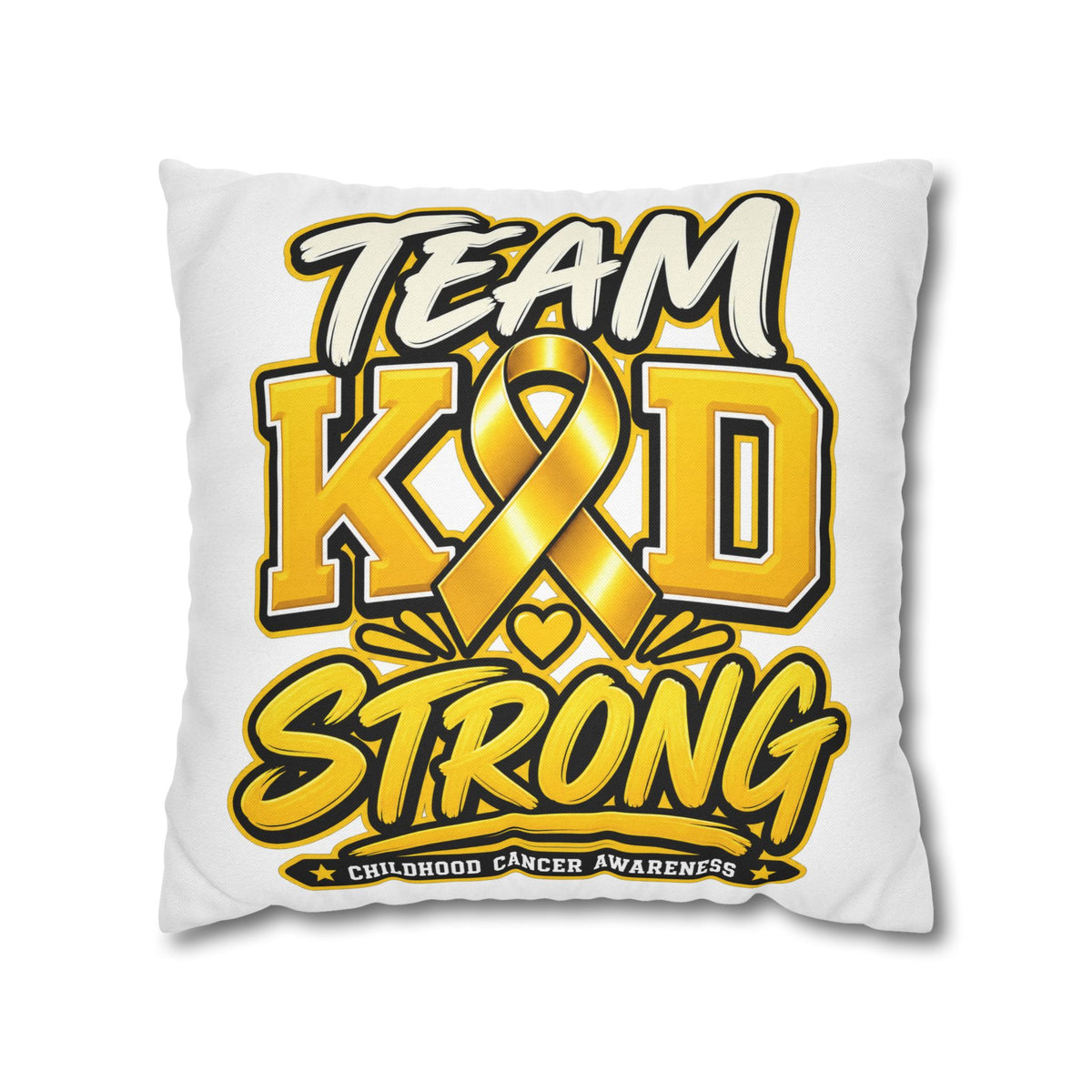 Team KID Strong Childhood Cancer Awareness Square Pillowcase