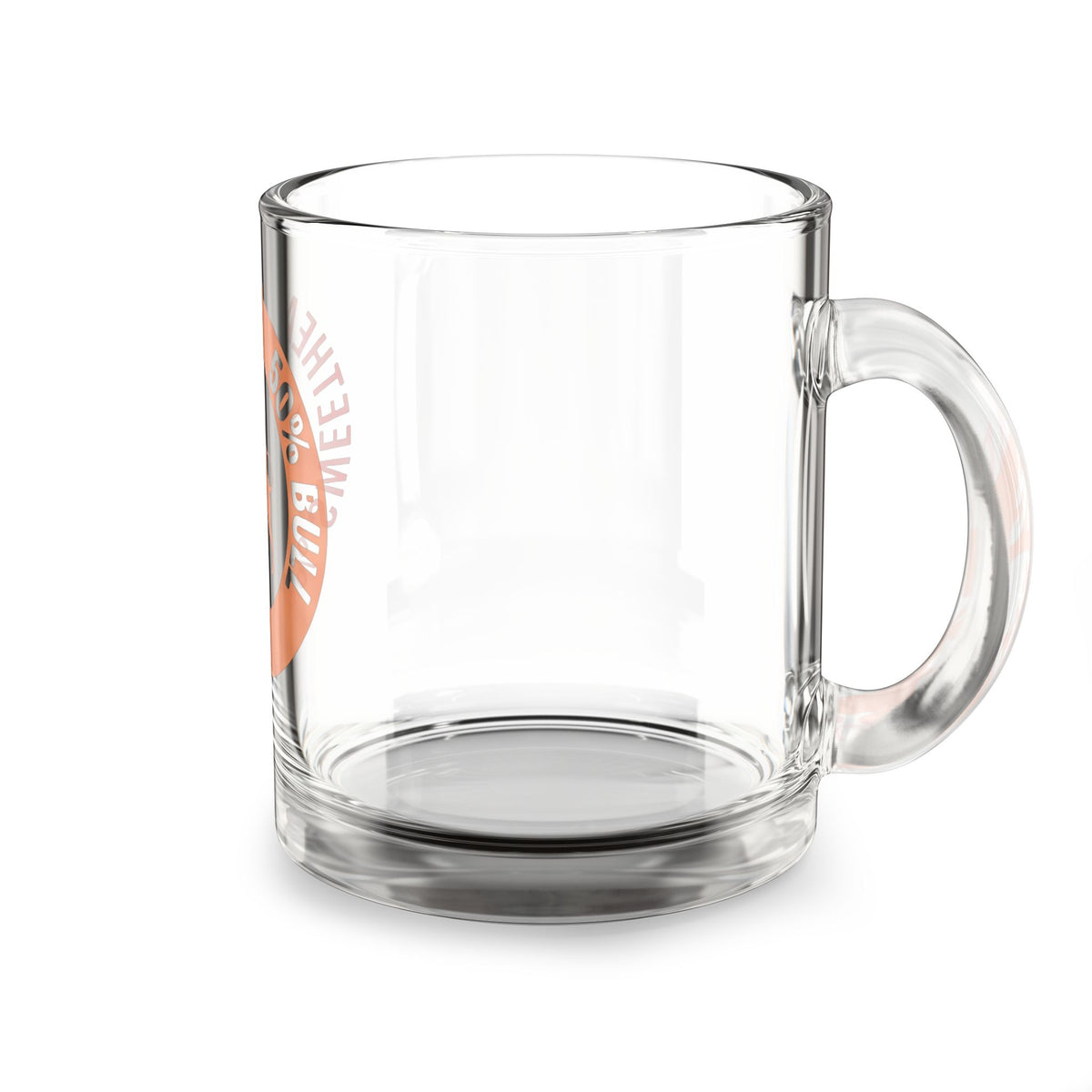 Taurus Zodiac Glass Mug 10oz Glass Mug - "50% Bull" Sweetheart Graphic Coffee Cup