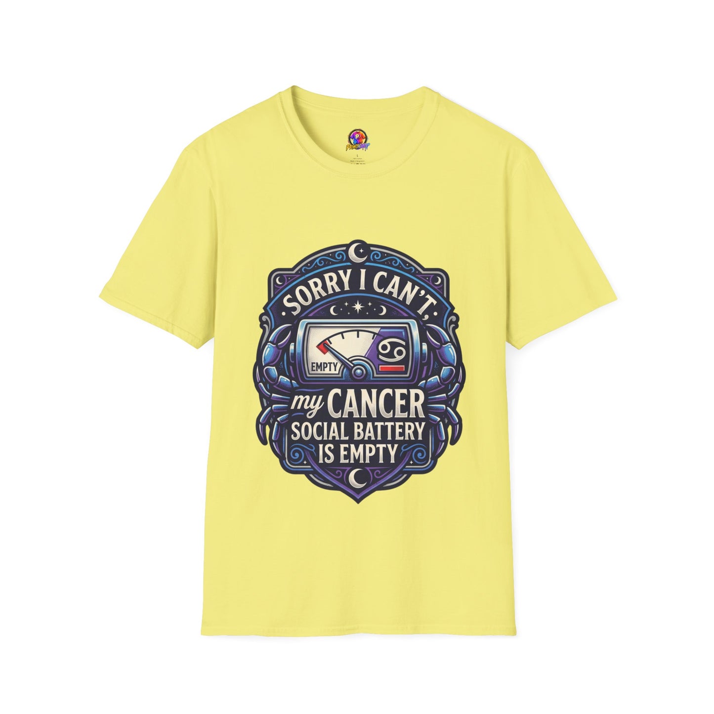 Cancer Support T-Shirt — "Sorry I Can't, My Cancer Social Battery Is Empty"