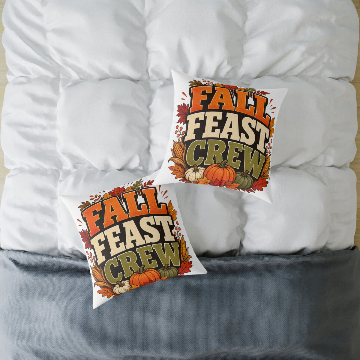 Thanksgiving Fall Feast Crew Pillow - Thanksgiving Decorative Throw Cushion