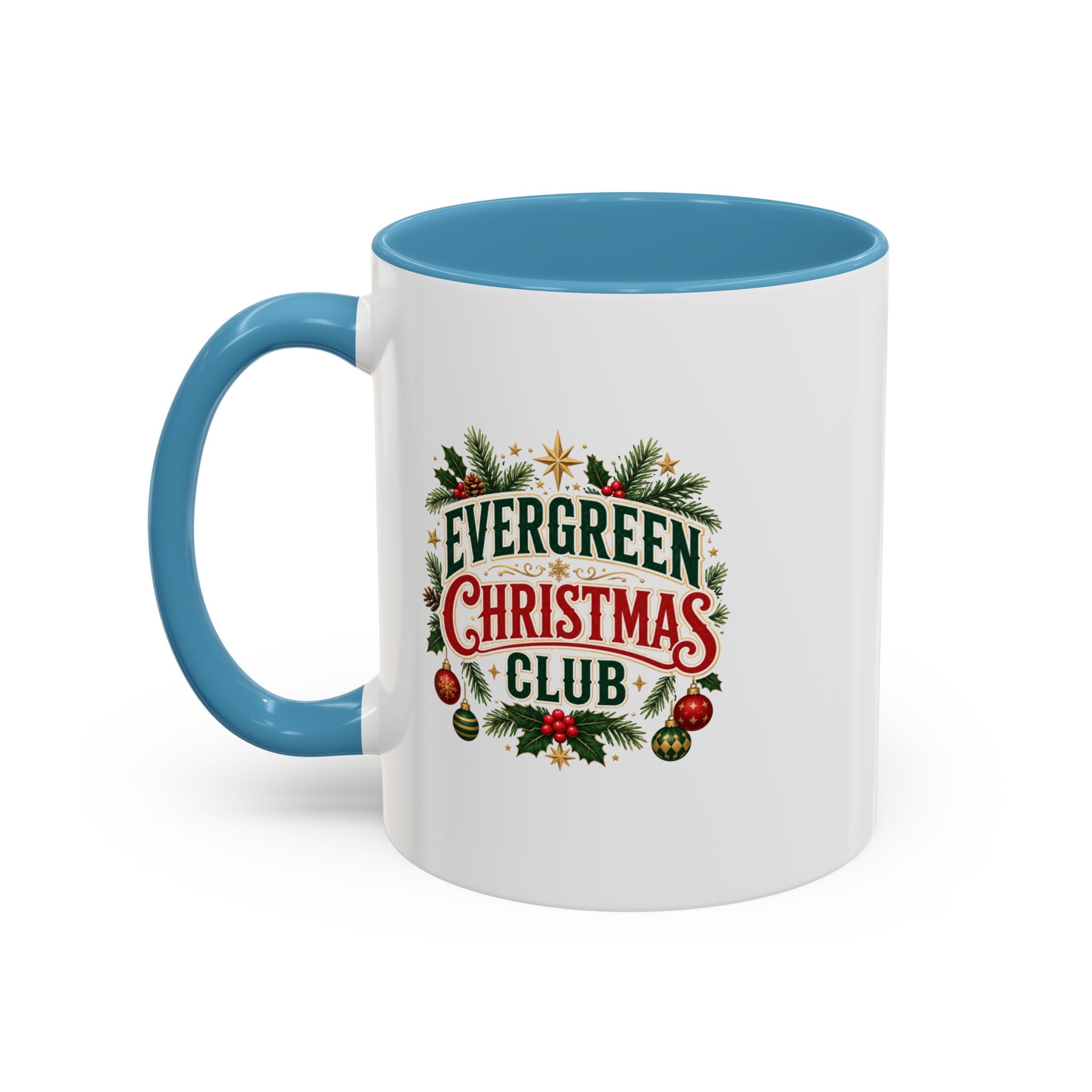 Evergreen Christmas Club Accent Coffee Mug – Festive Holiday Tea & Coffee Cup