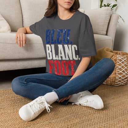 France T-Shirt — Bleu Blanc Foot Vintage French Flag Soccer Graphic Tee