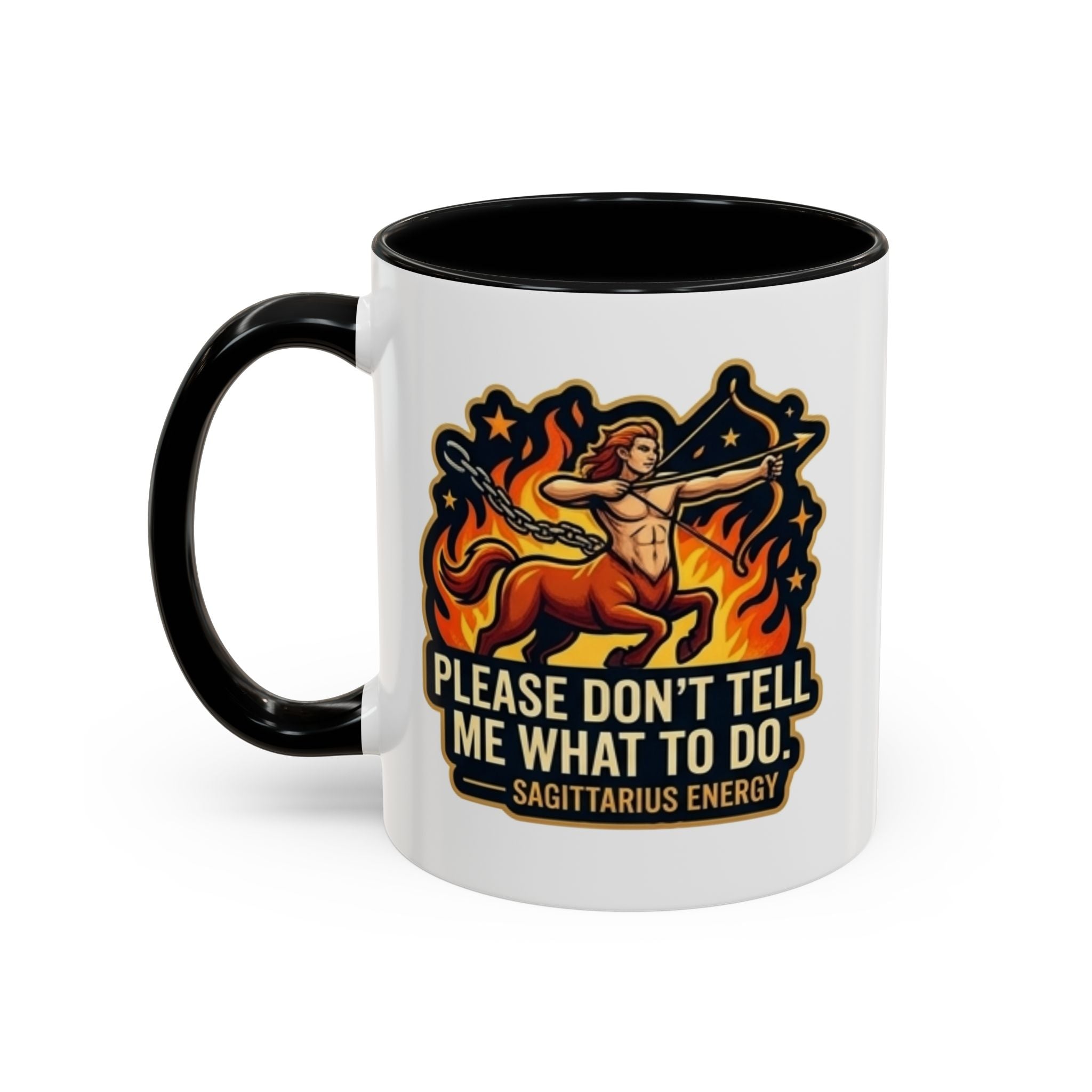 Sagittarius Coffee Mug — "Please Don't Tell Me What To Do" Zodiac Accent Mug (11/15oz)