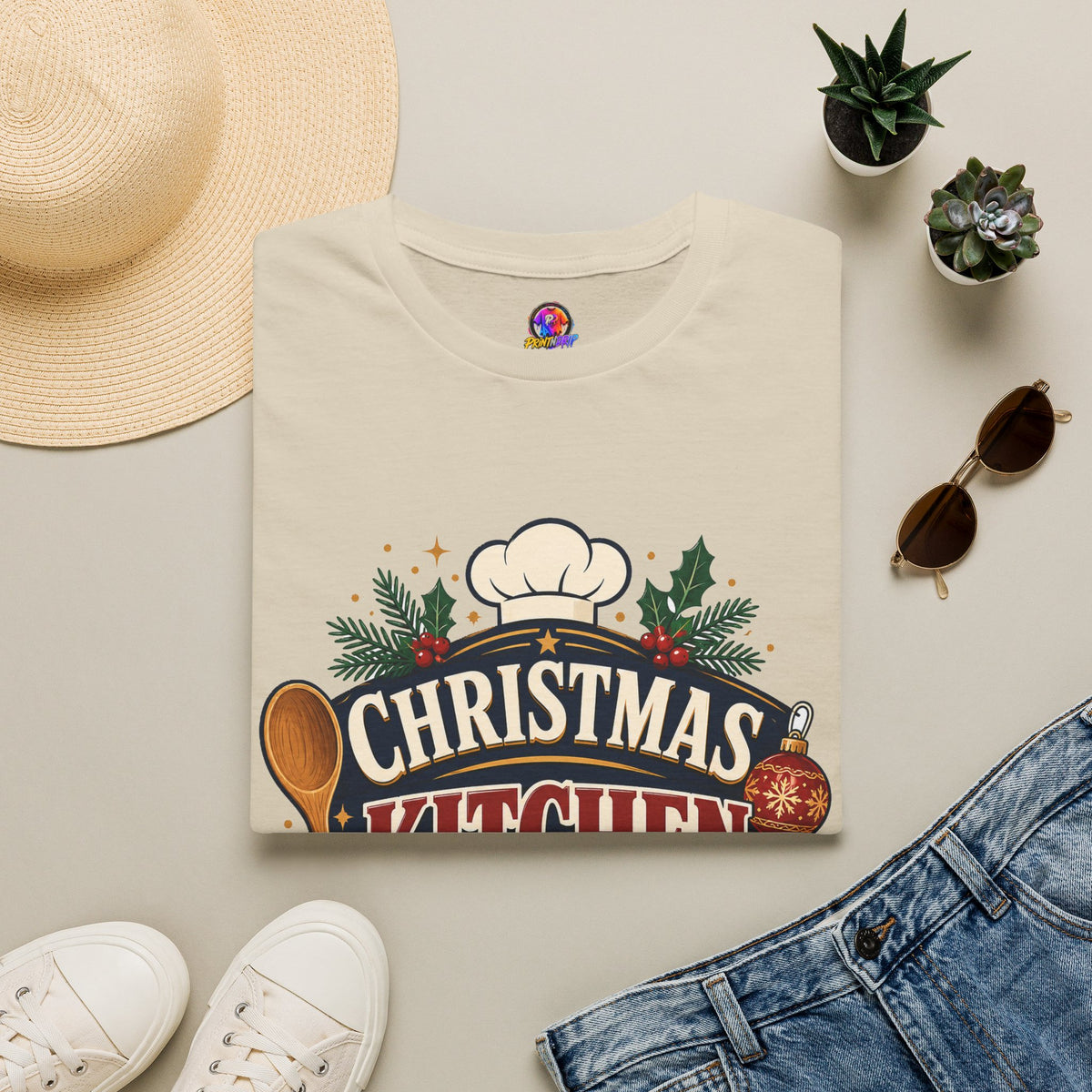 Christmas Kitchen Captain T-Shirt — Festive Holiday Cooking Tee