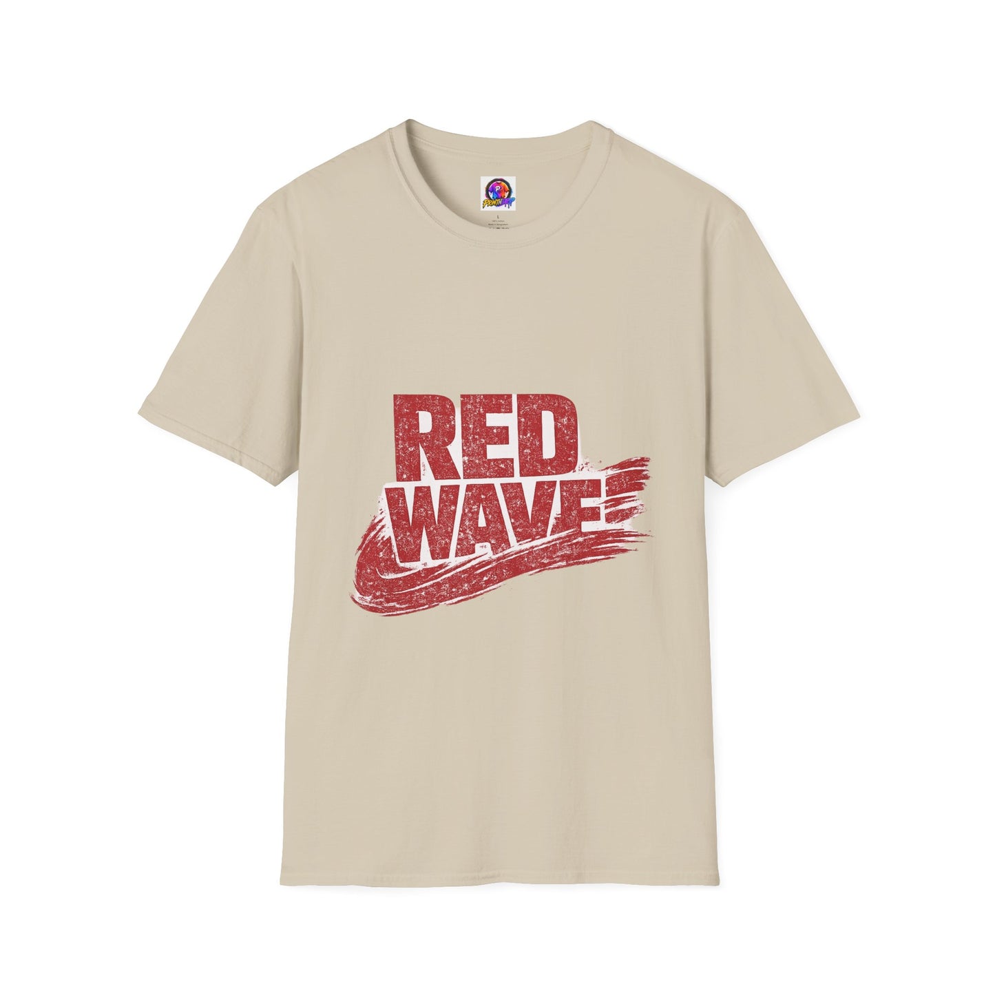 South Korea Red Wave Graphic T‑Shirt — Vintage Distressed Logo Tee