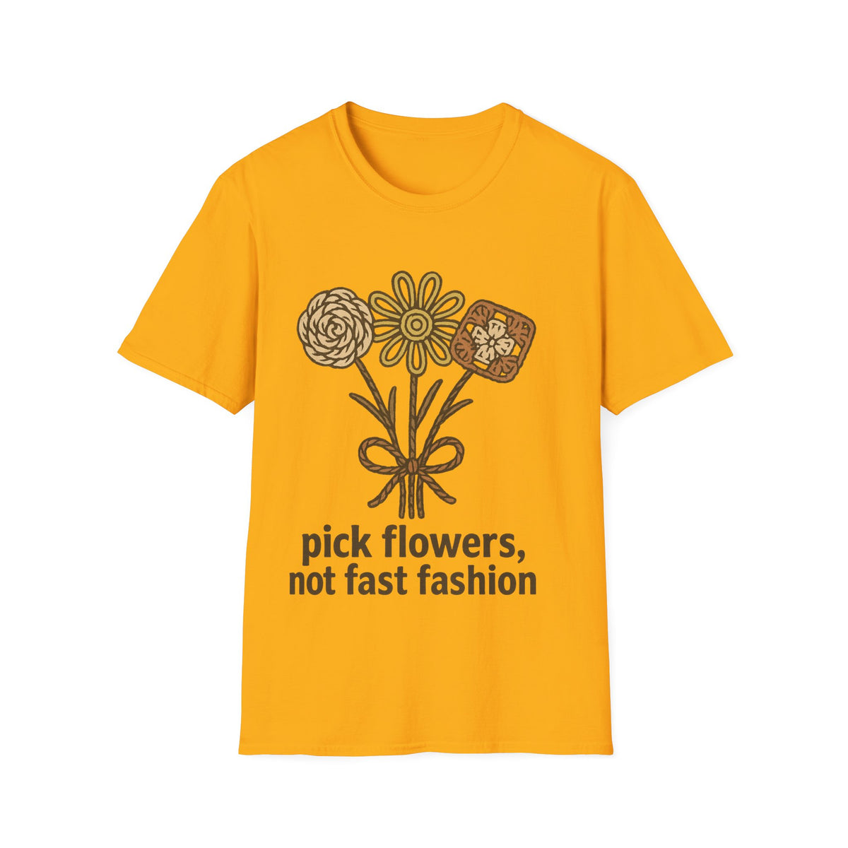 "Pick Flowers Not Fast Fashion" Eco Tee | Botanical Sustainable T-Shirt - Trending Now - September 2026