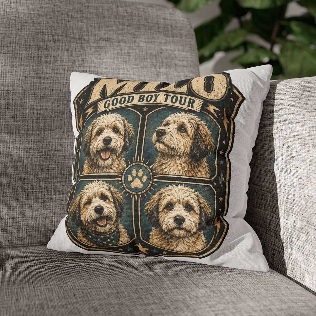 Milo "Good Boy Tour" Decorative Pillowcase Milo Bailey Dog Dad Mom