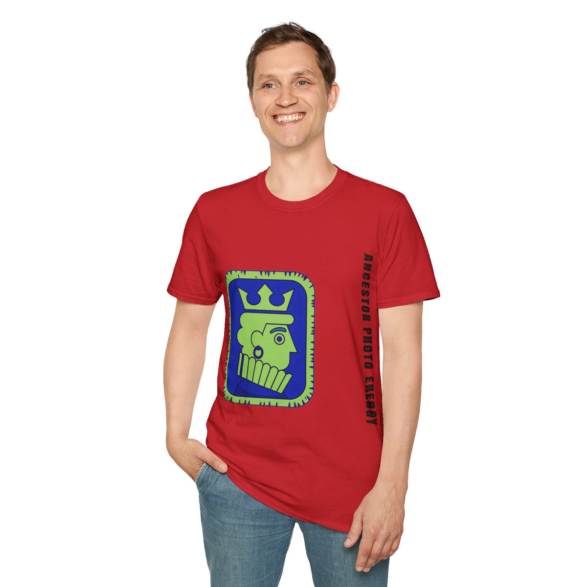 King Checkerboard Graphic T‑Shirt — Bold Green & Blue Chess King Design - Trending Now - September 2026