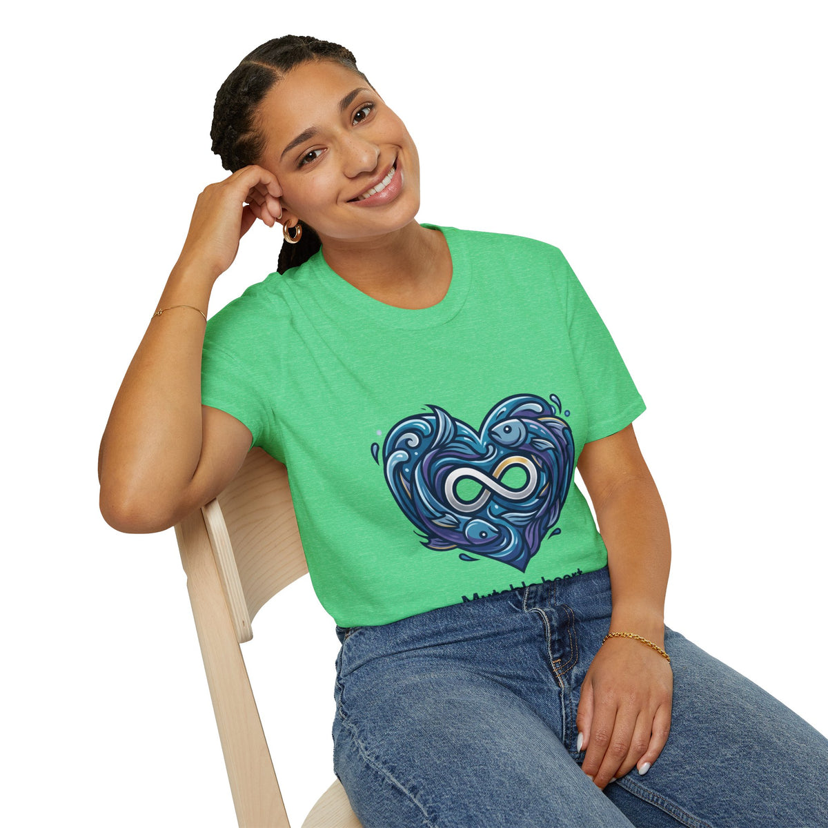 Pisces Infinity Heart T‑Shirt — Zodiac Ocean Love Tee