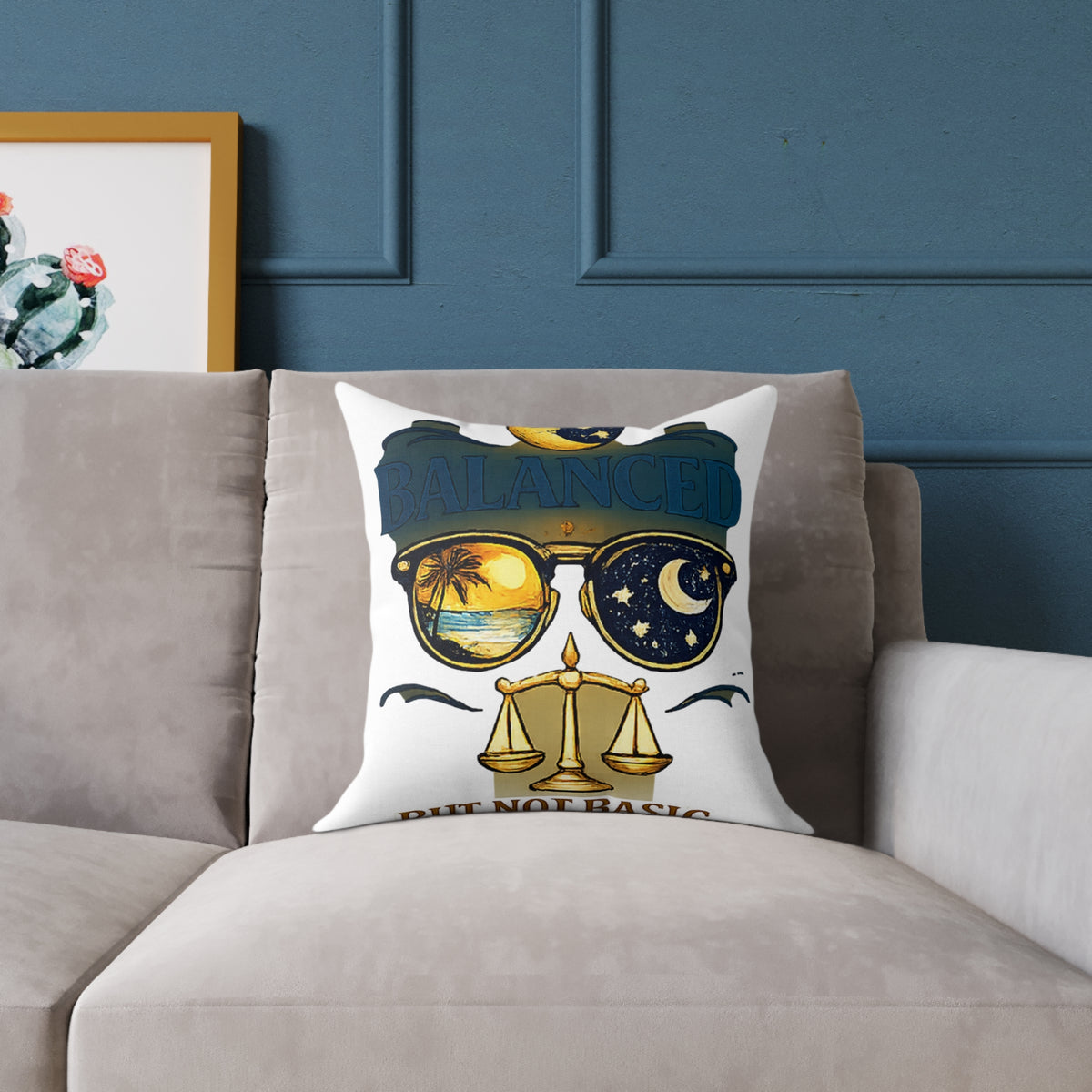 Libra Zodiac Balance But Not Basic Square Poly Canvas Pillow