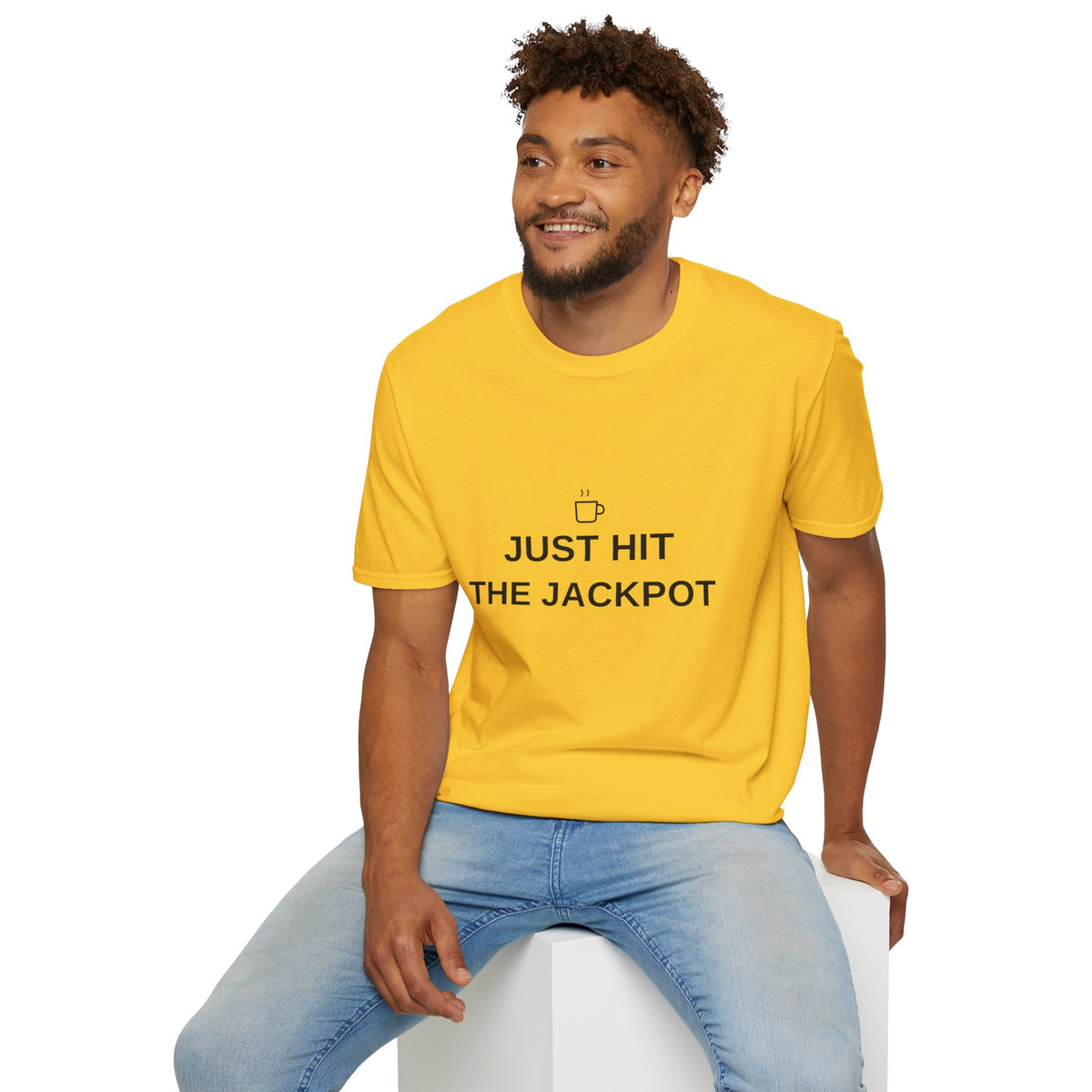 Just Hit the Jackpot T-Shirt — Coffee Minimalist Graphic Tee - Trending Now - August 2026