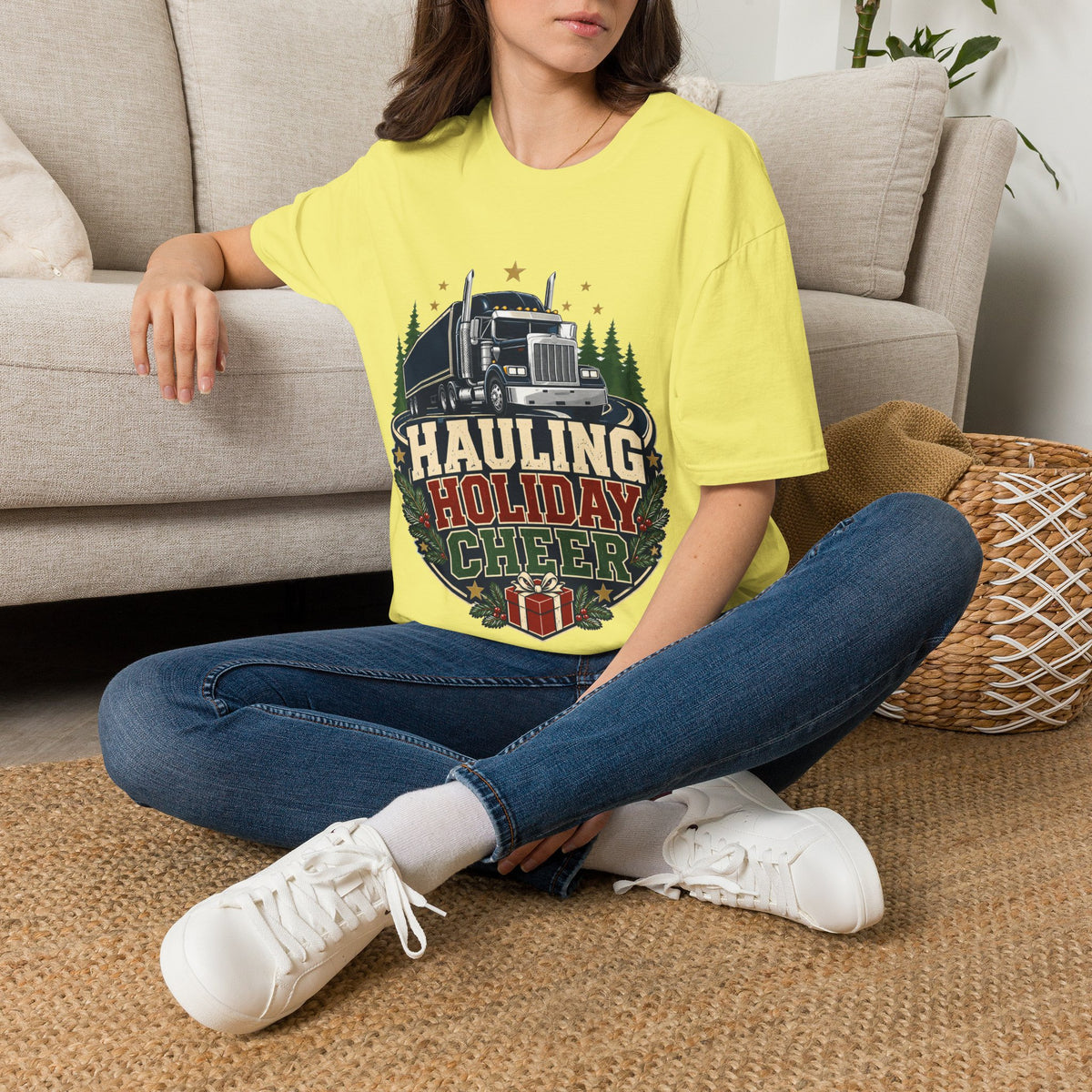 Christmas Truck T‑Shirt — "Hauling Holiday Cheer" Festive Trucker Tee