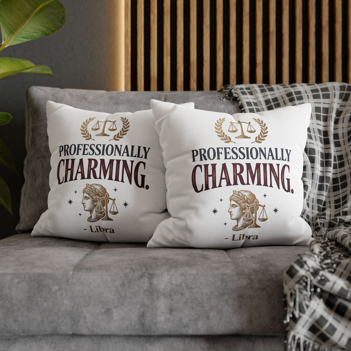 Libra Zodiac Professionally Charming Spun Polyester Square Pillowcase