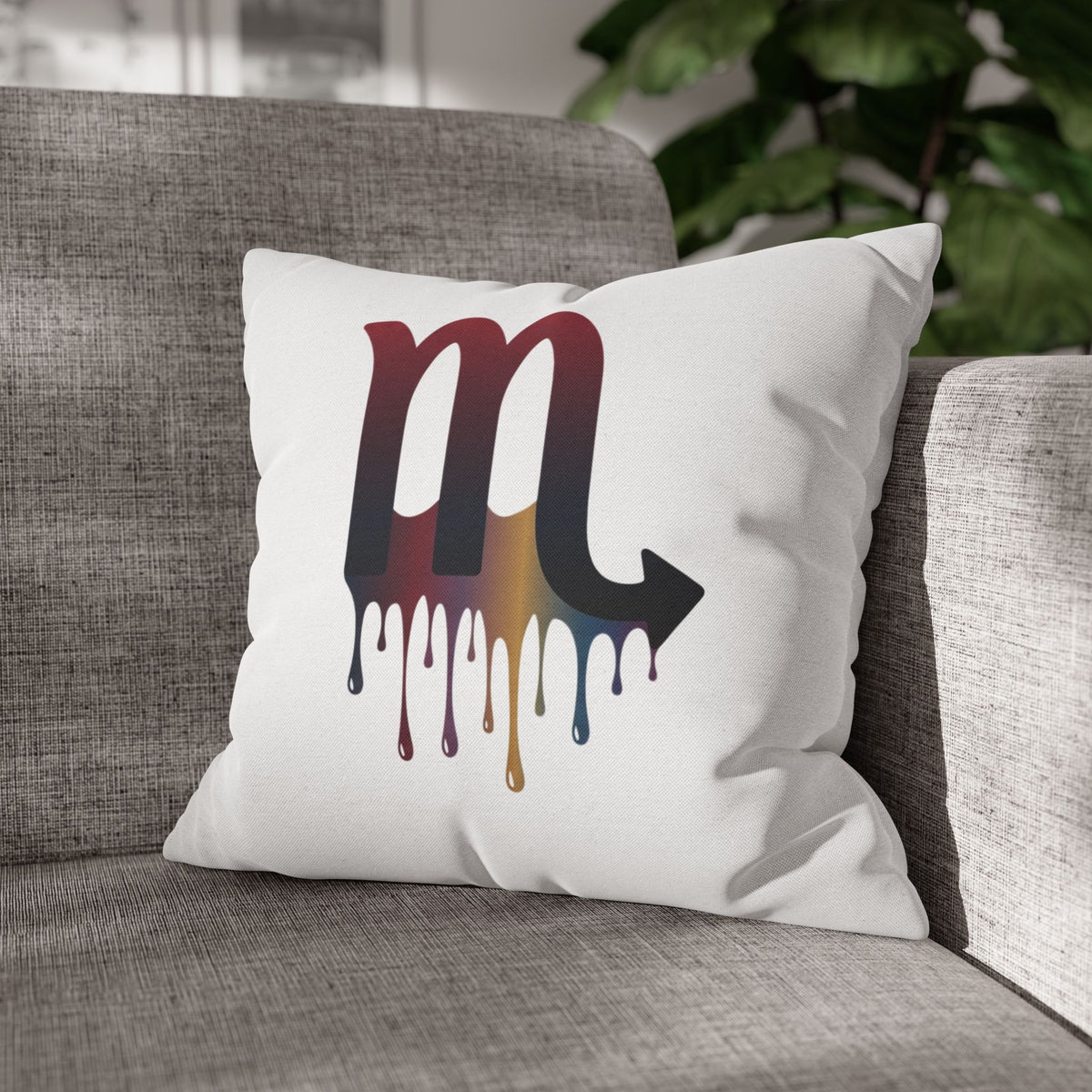 Dripping Scorpio Zodiac Pillowcase — Astrology Sign Decorative Throw Pillow
