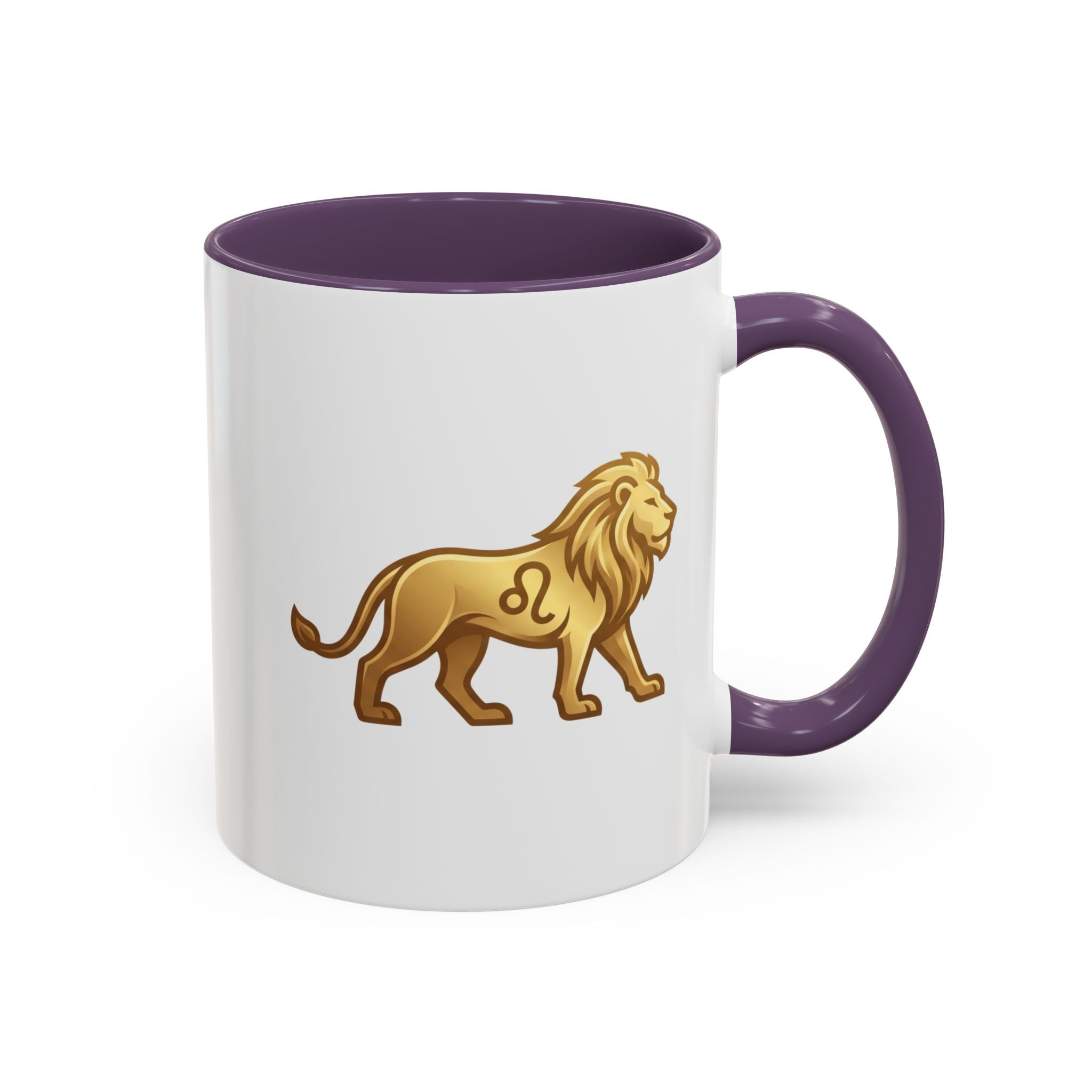 Leo Zodiac Coffee Mug — Gold Lion Accent Mug for Astrology Lovers