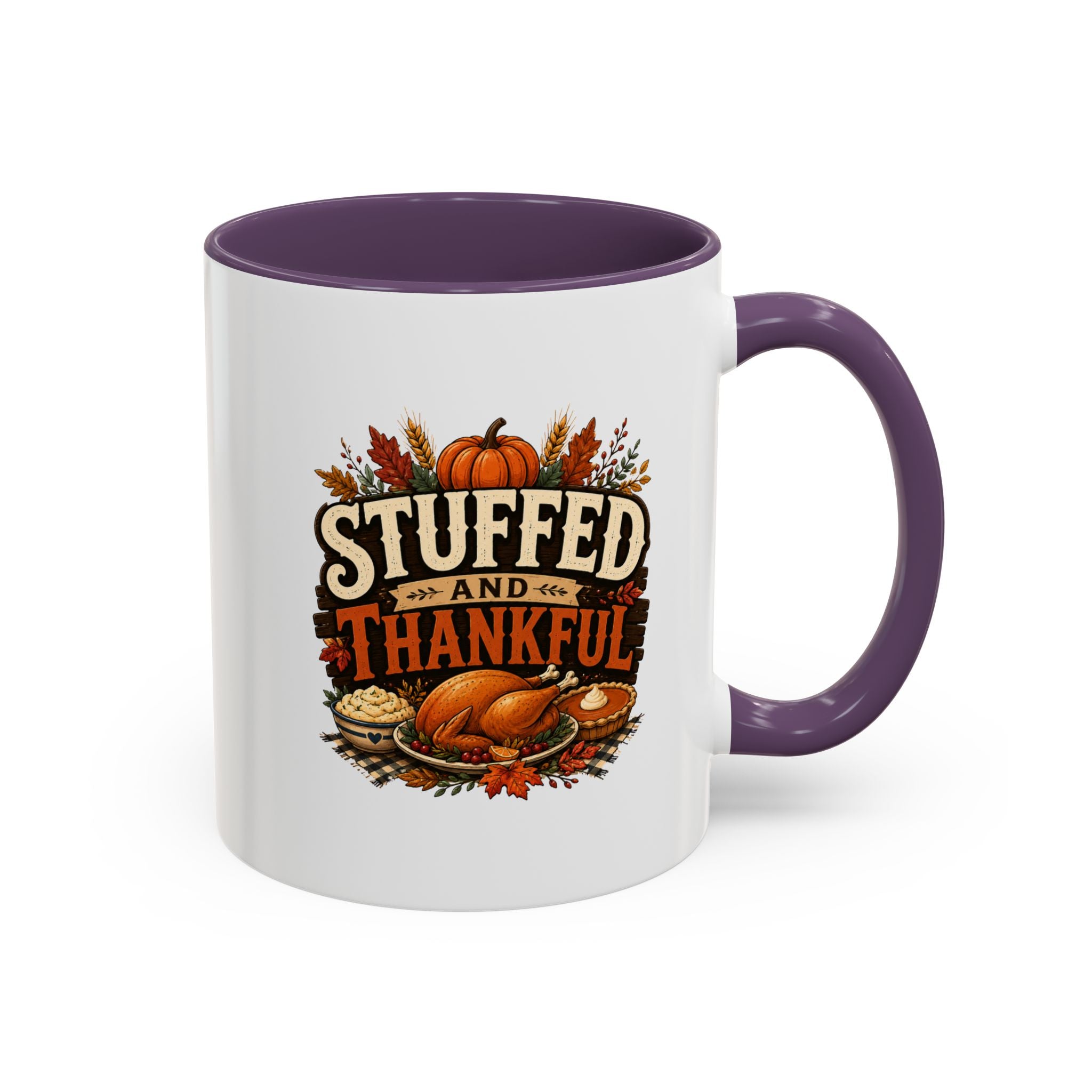 Thanksgiving Mug Stuffed and Thankful Coffee Mug — Thanksgiving Fall Holiday Kitchen Gift