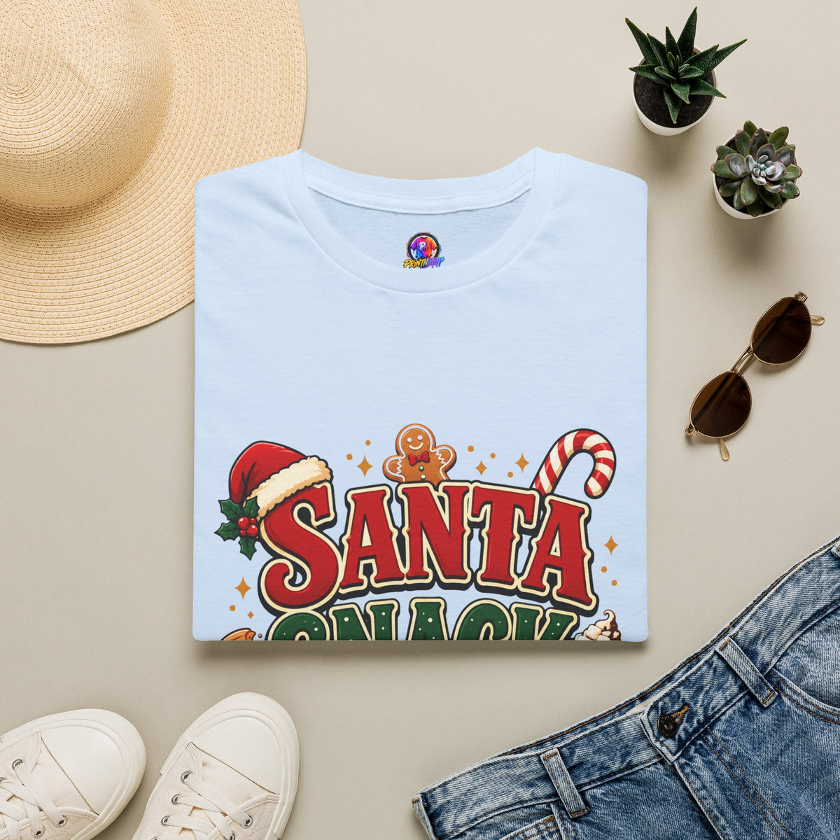 Santa Snack Crew T-Shirt — Christmas Cookie Holiday Tee
