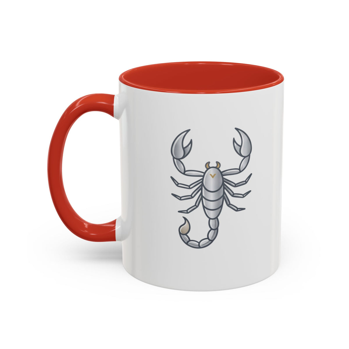 Scorpio Zodiac Accent Coffee Mug — Silver Scorpion Astrology Gift