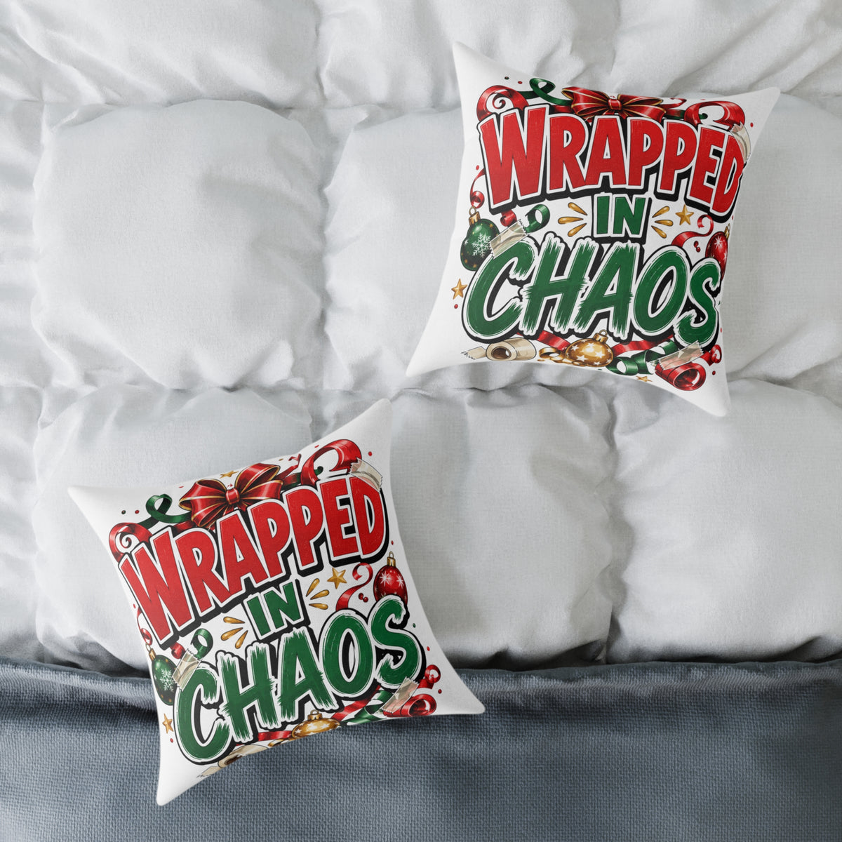 Christmas Wrapped in Chaos Holiday Throw Pillow