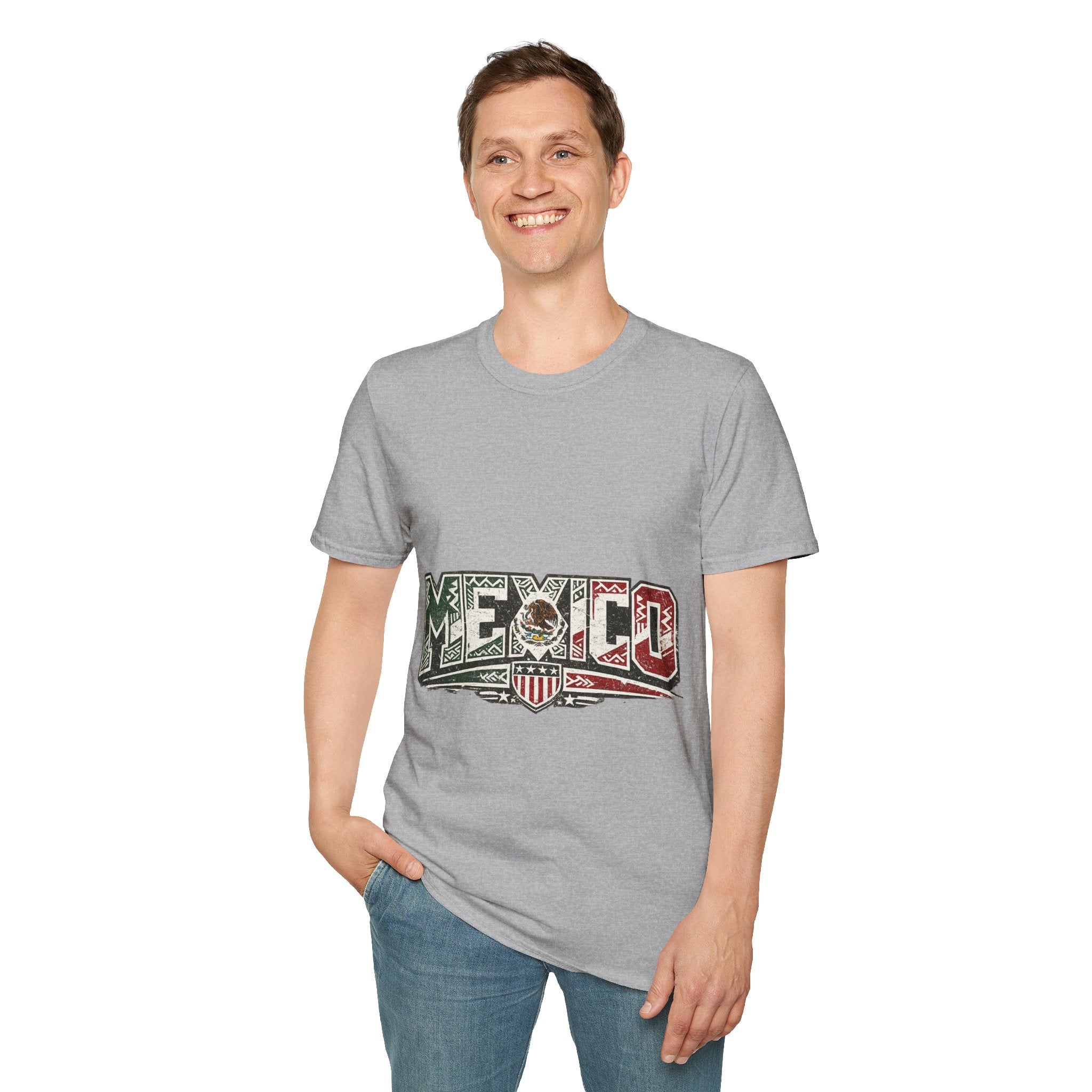 Mexico Pride Graphic T-Shirt — Retro Mexican Flag Design