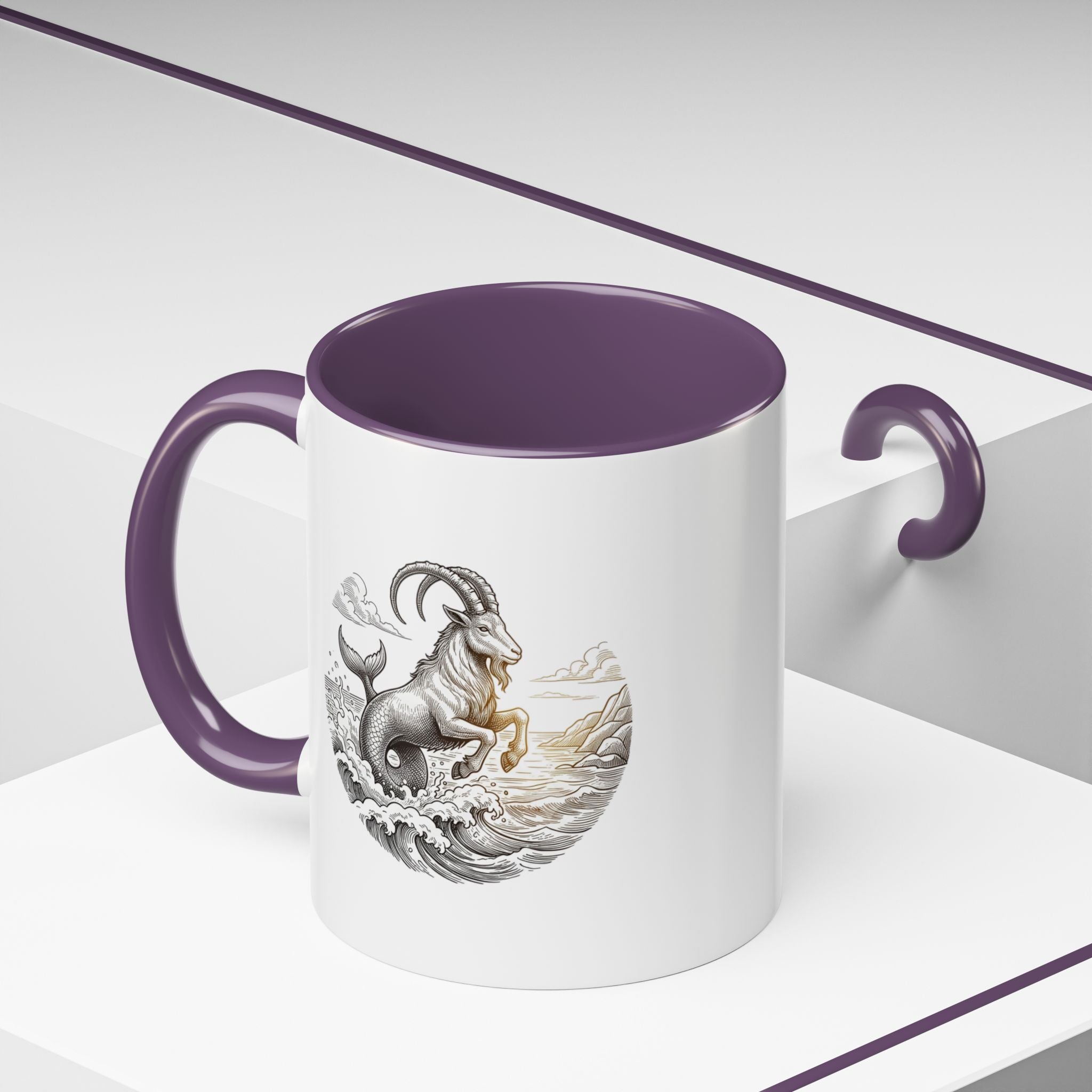 Capricorn Goat Mermaid Coffee Mug — Zodiac Capricorn Accent Mug