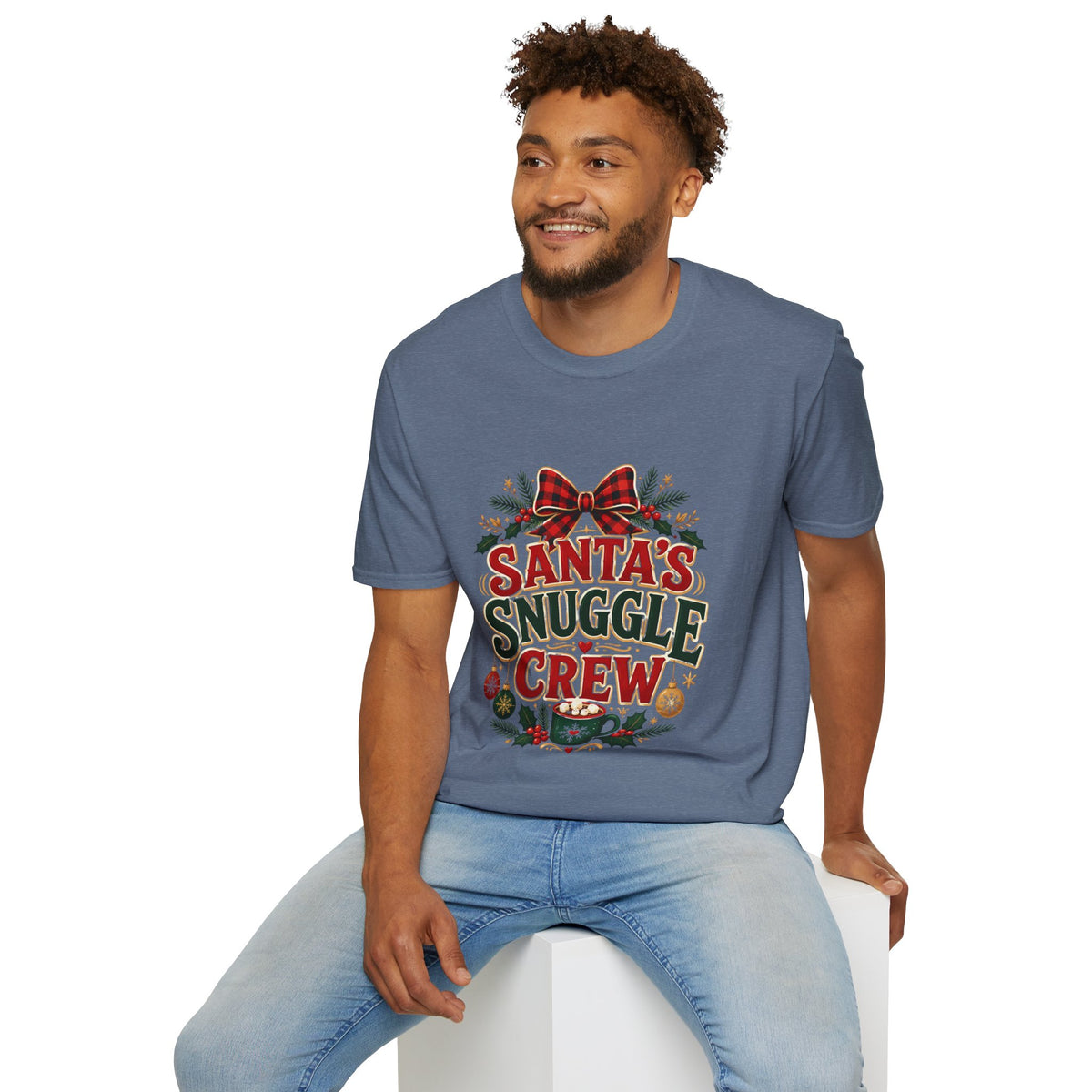 Santa's Snuggle Crew T-Shirt — Cute Christmas Holiday Tee