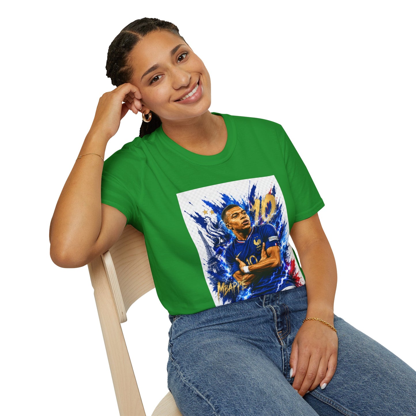 France Mbappé Soccer T-Shirt — #10 Blue Action Portrait Tee