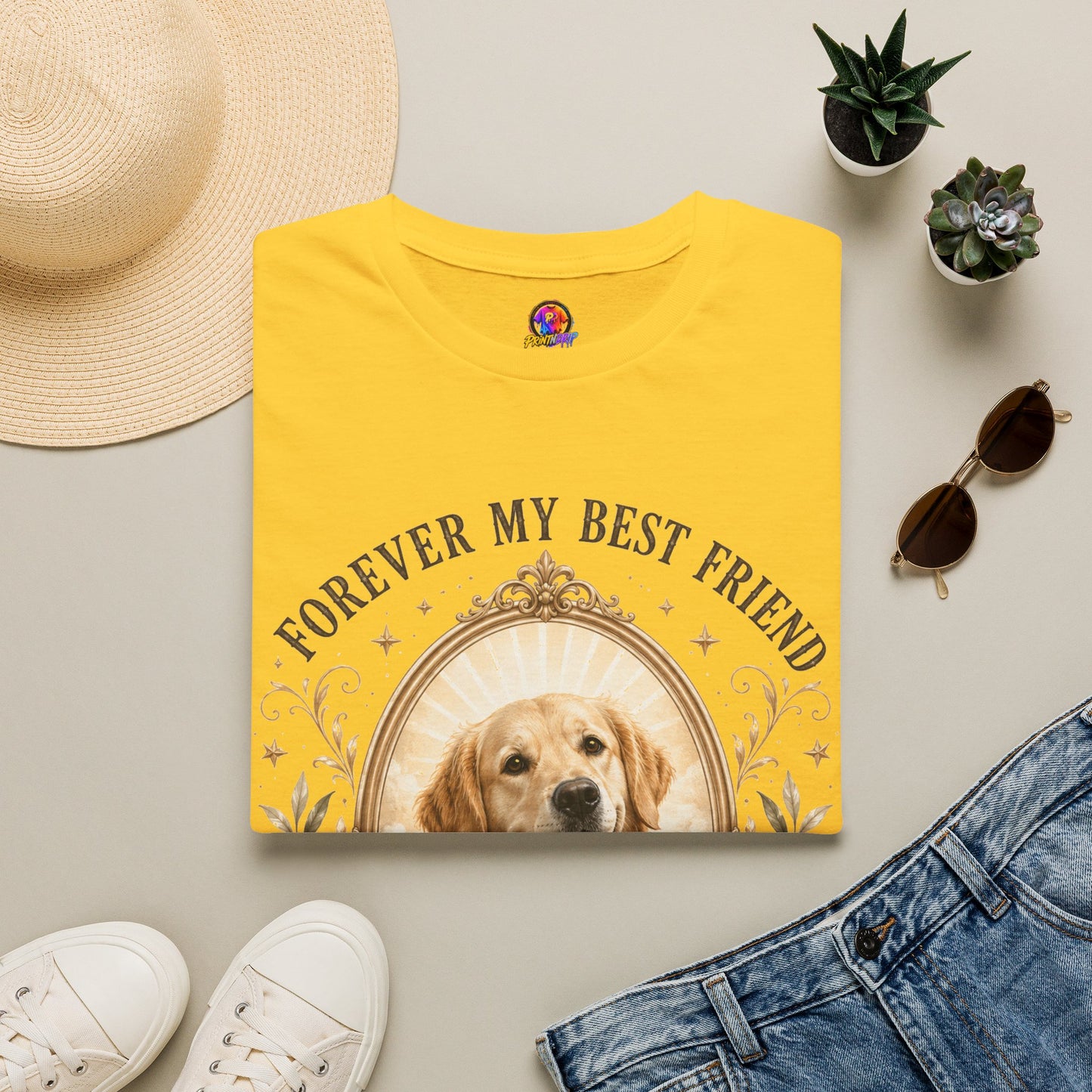 Dog Memorial T-Shirt — "Forever My Best Friend" Personalized Pet Tribute
