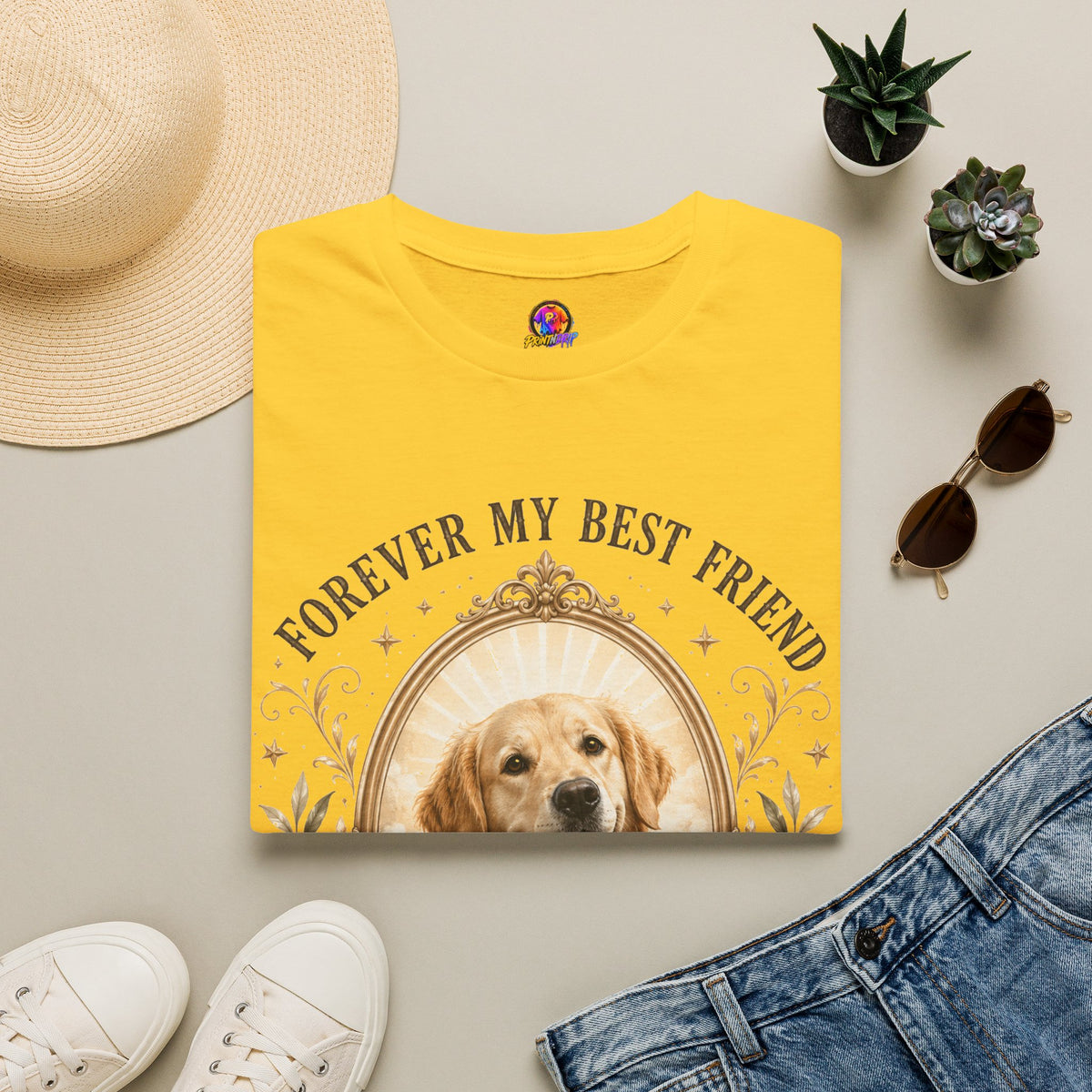 Dog Memorial T-Shirt — "Forever My Best Friend" Personalized Pet Tribute