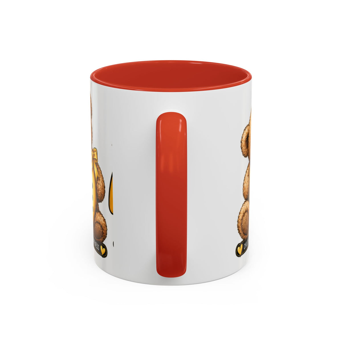 Gold Ribbon Teddy Bear Childhood Cancer Awareness Accent Mug (11/15oz)