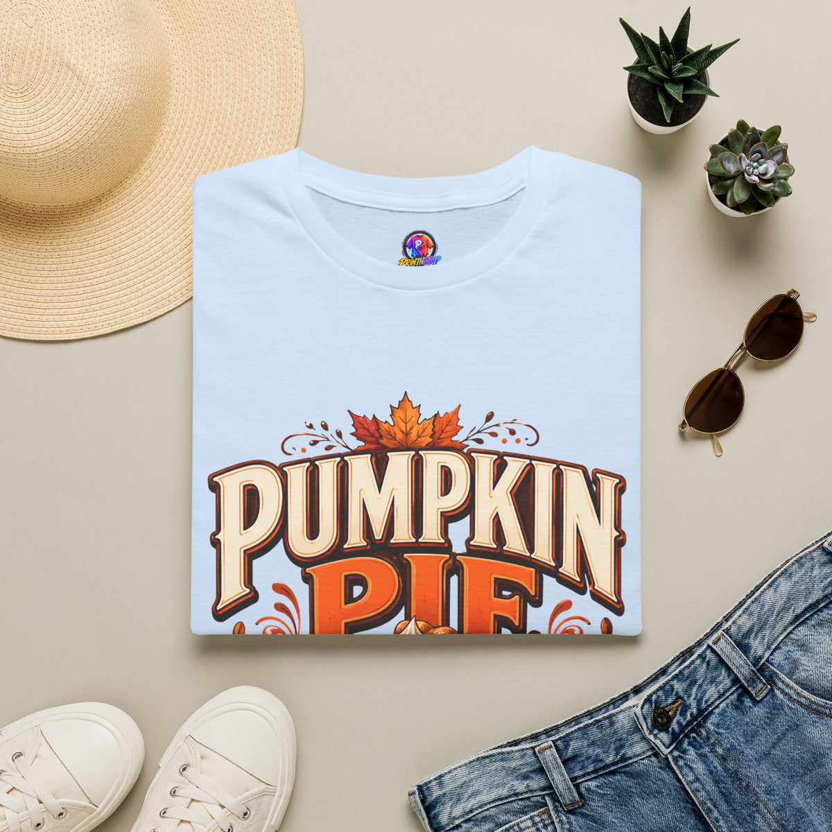 Thanksgiving T-Shirt Pumpkin Pie Season T-Shirt — Autumn Thanksgiving Dessert Lover Tee