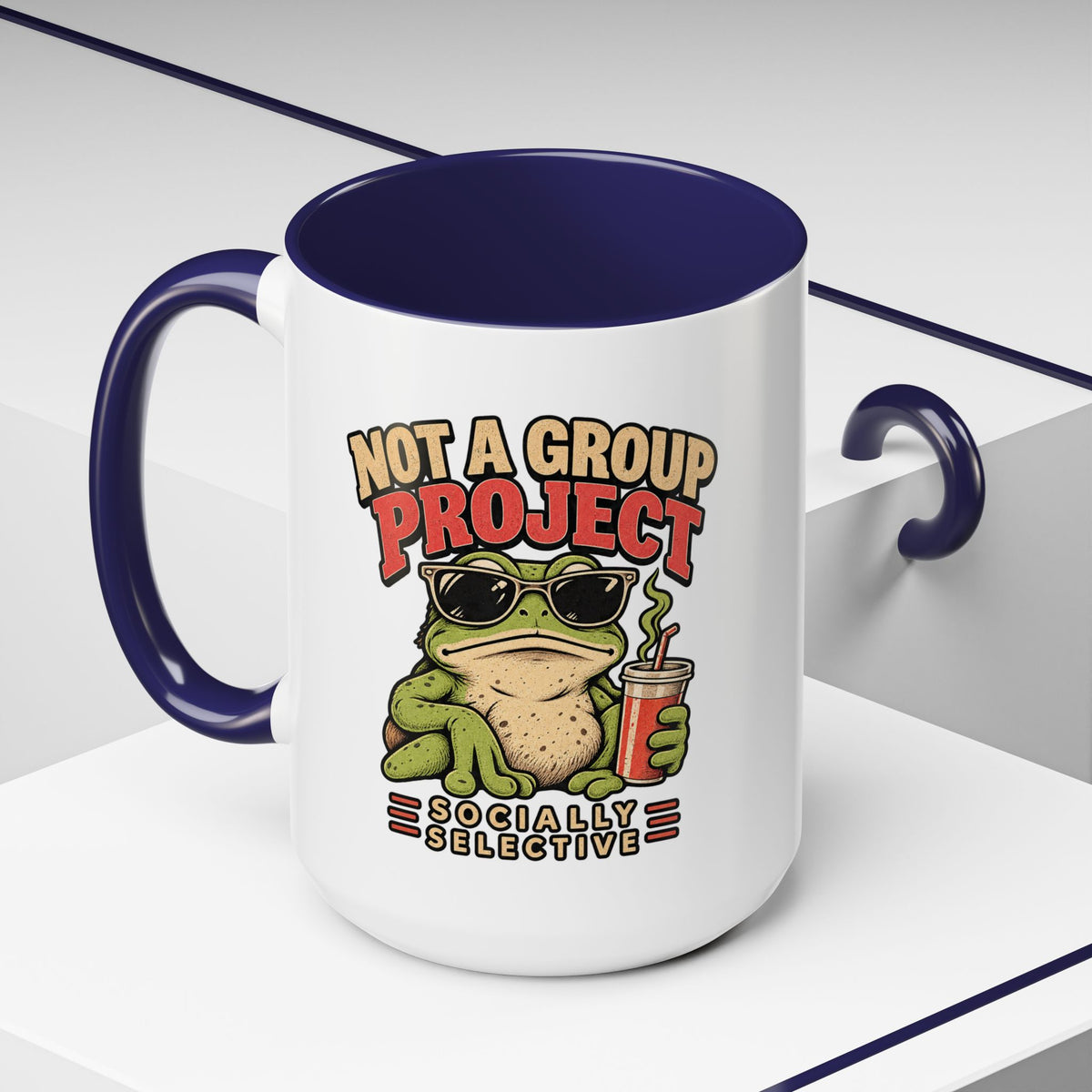 Funny And Witty "Not A Group Project" Accent Coffee Mug (11, 15oz)