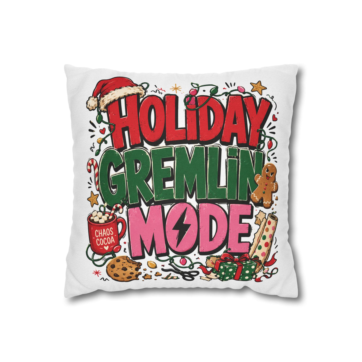 Holiday Gremlin Mode Pillowcase Modern Day Christmas