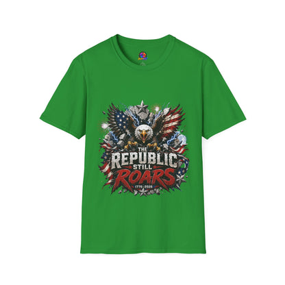 Patriotic Eagle T-Shirt — "The Republic Still Roars" | American Flag Graphic