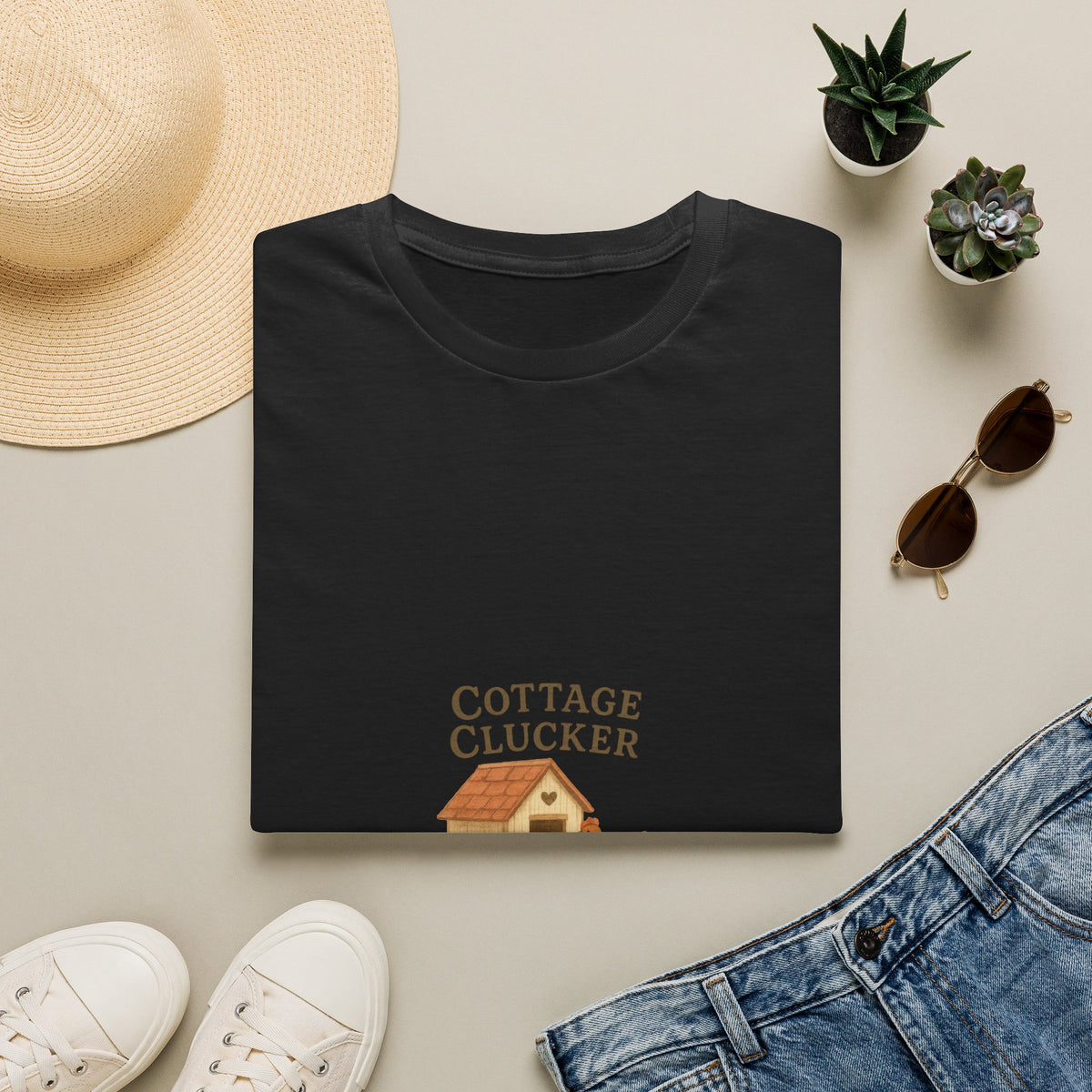 Cottage Clucker Cute Chicken Coop Tee - Farmhouse Aesthetic Graphic T-Shirt - Trending Now - September 2026