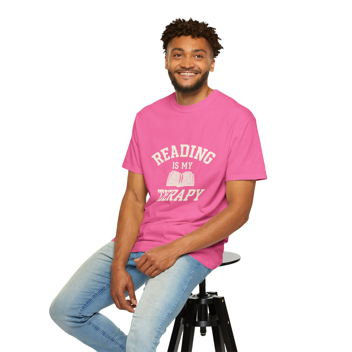 Reading Is My Therapy Book Lover Retro Aesthetic Graphic Tee - Trending Now - October 2026