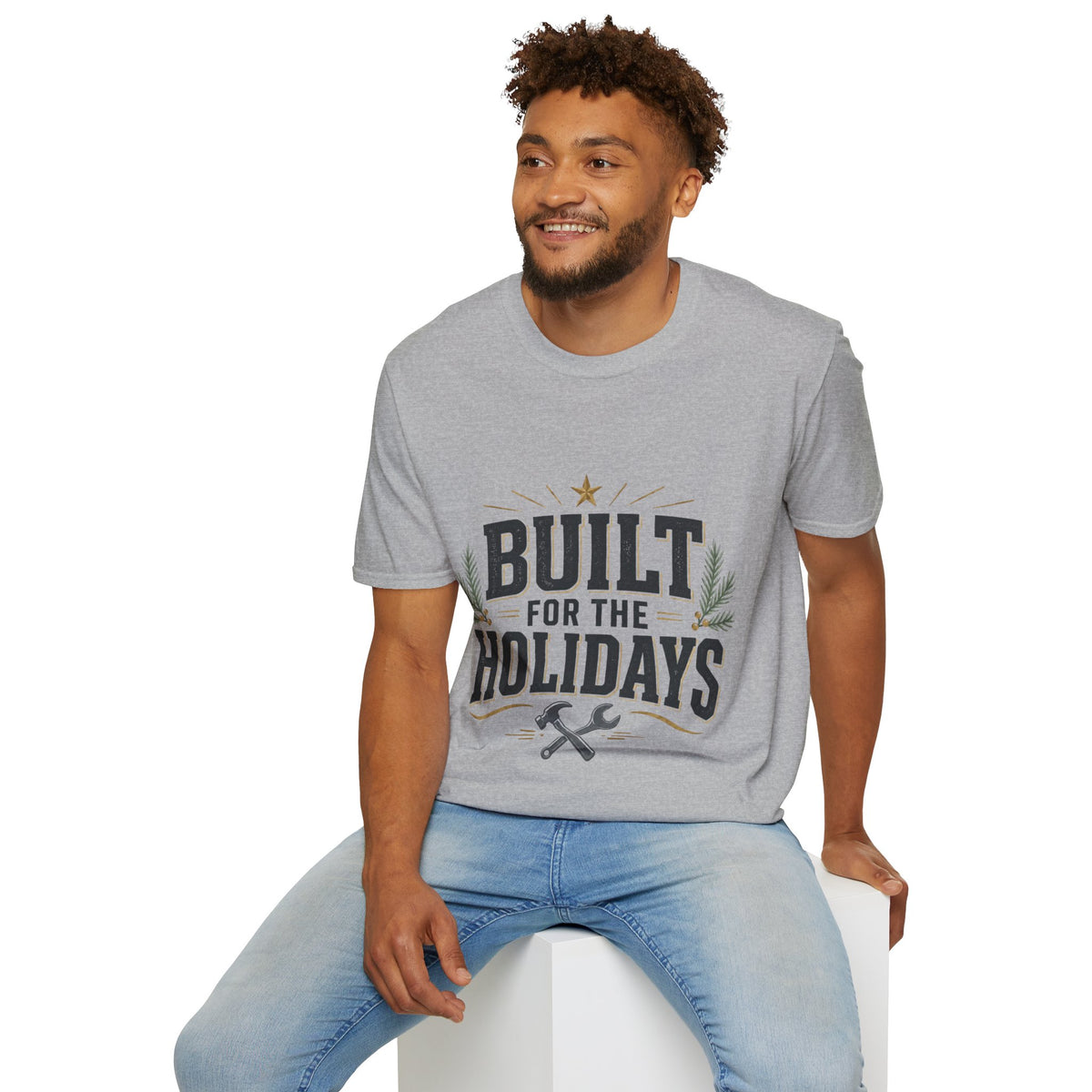 T-Shirt — "Built for the Holidays" Festive Rustic Holiday Tee (Gift for DIYers)