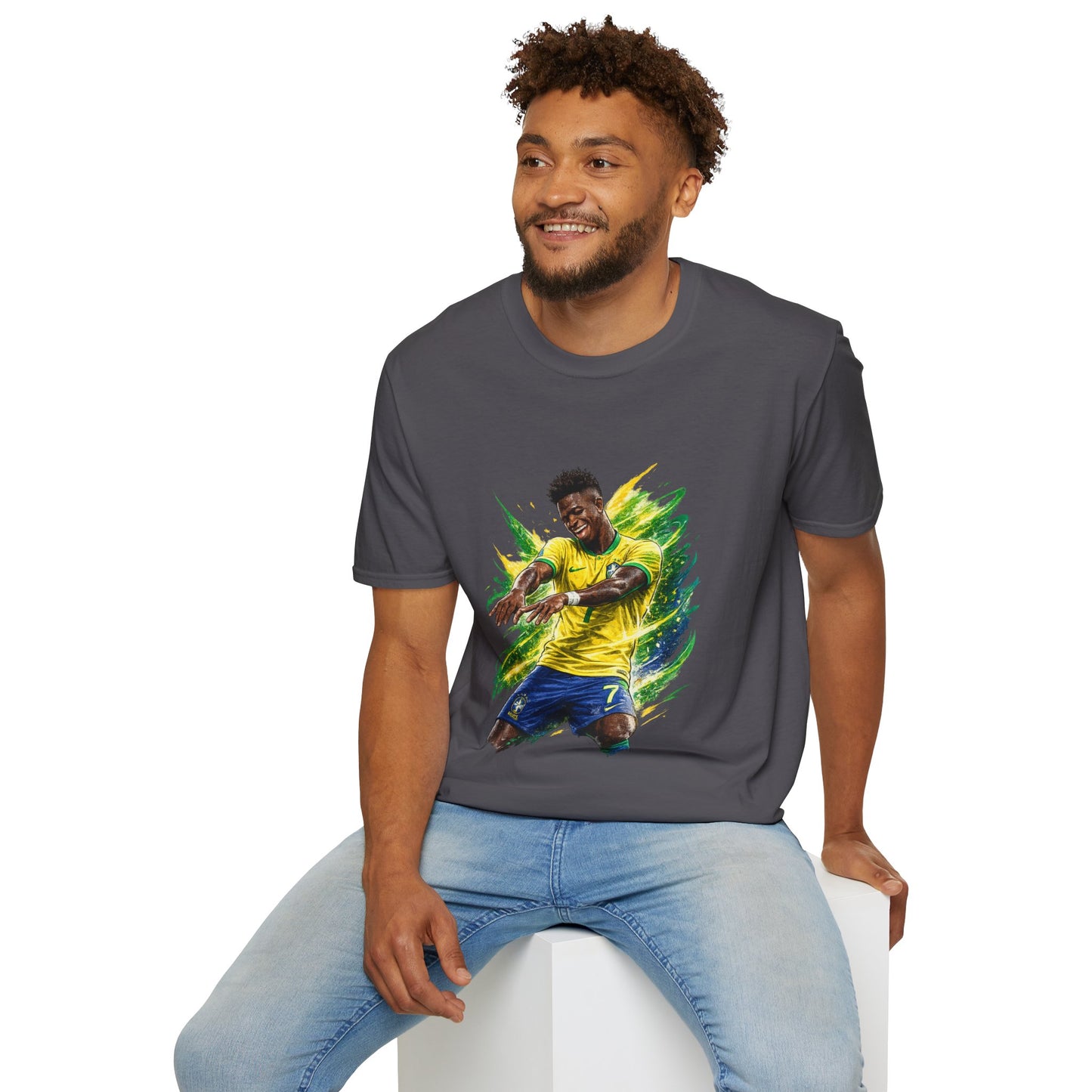 Brazil  Soccer Celebration T-Shirt — Brazilian Football Player Artwork