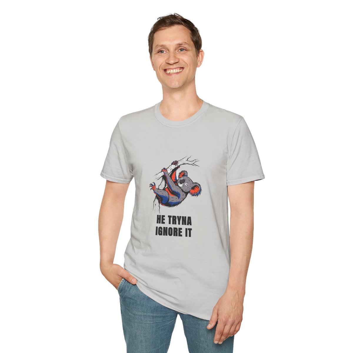 Koala Graphic Tee — "He Tryna Ignore It" Casual Cotton T-Shirt - Trending Now - August 2026
