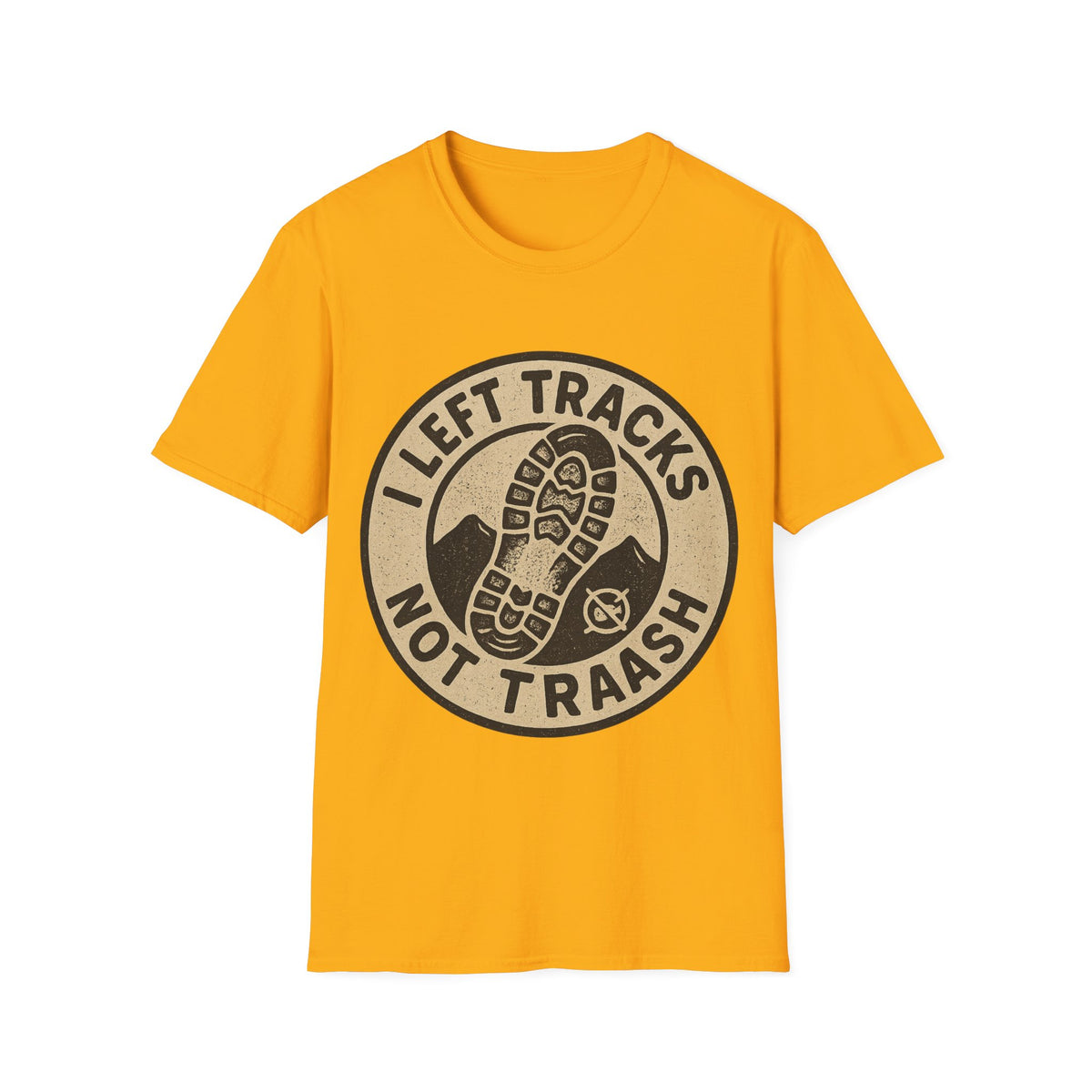 Left Tracks Not Trash Vintage Badge T-Shirt, Retro Leave No Trace Hiking Tee - Trending Now - September 2026