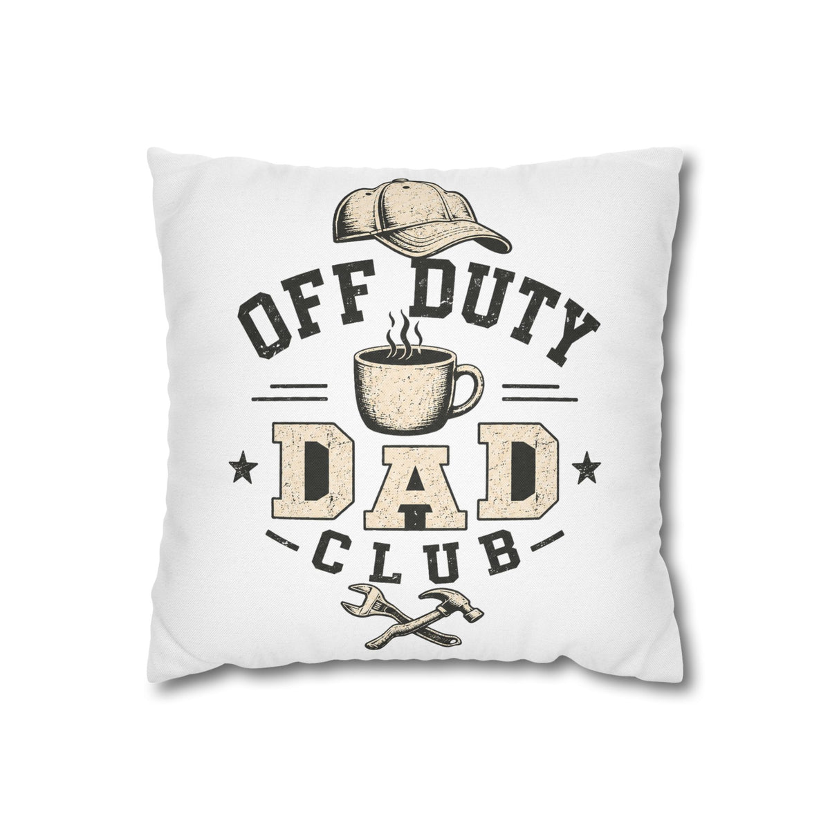 Throw Pillowcase — "Off Duty Dad Club" Decorative Pillowcase Milo Bailey Dog Dad Mom