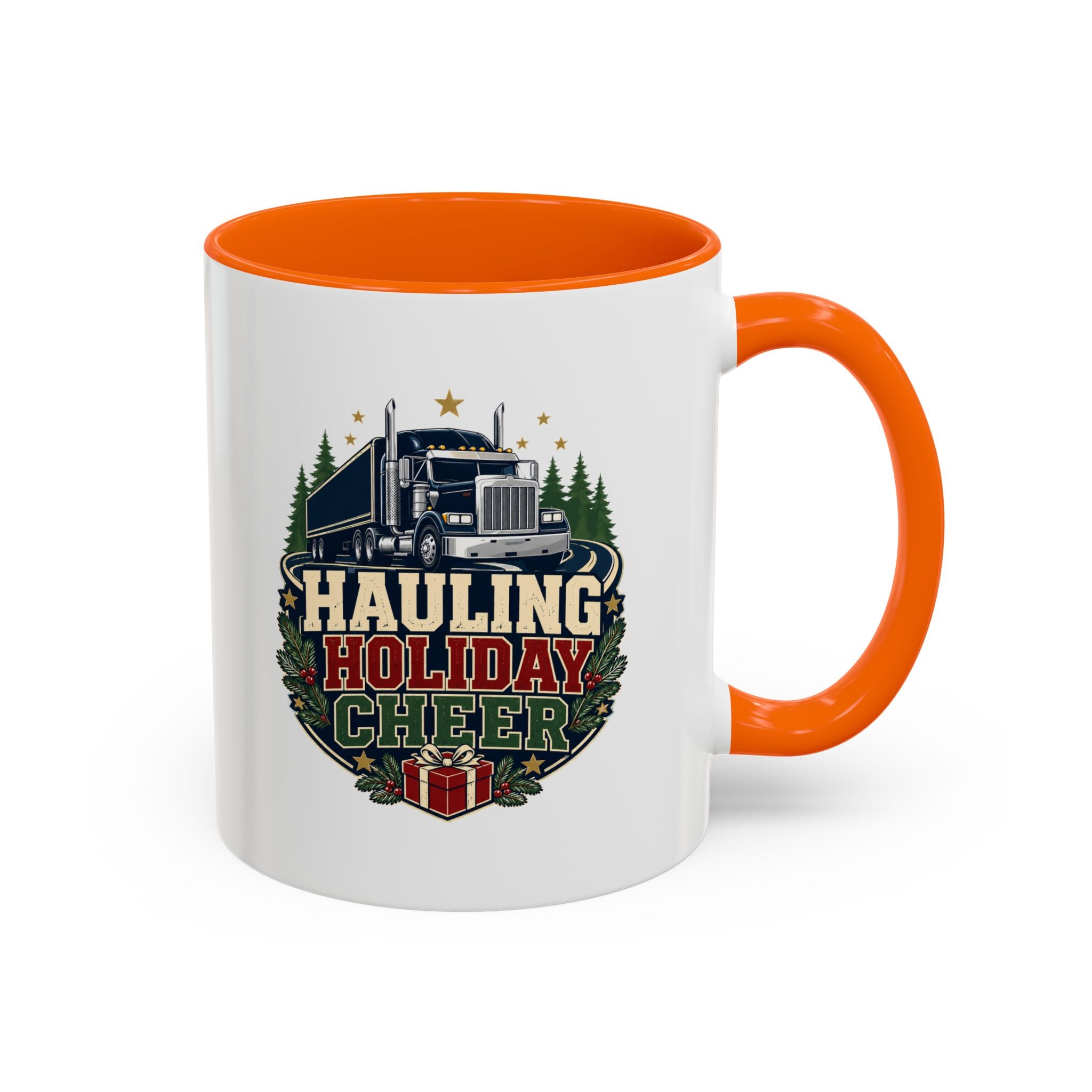 Modern Day Christmas Hauling Holiday Cheer Coffee Mug