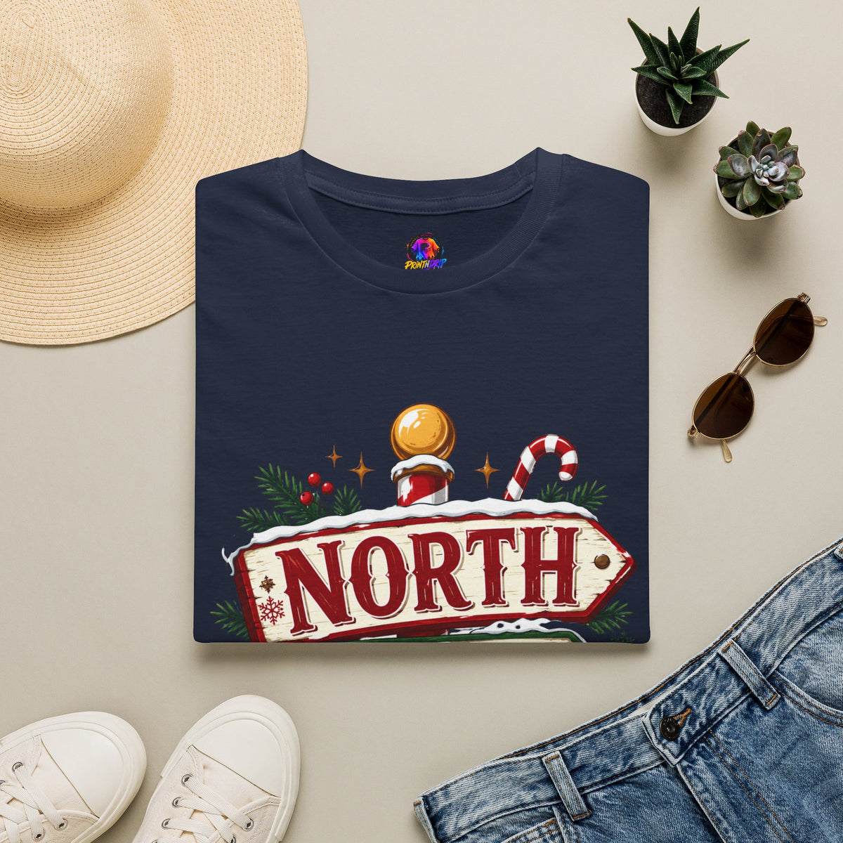 T-Shirt — North Pole Crew Christmas Holiday Graphic Tee