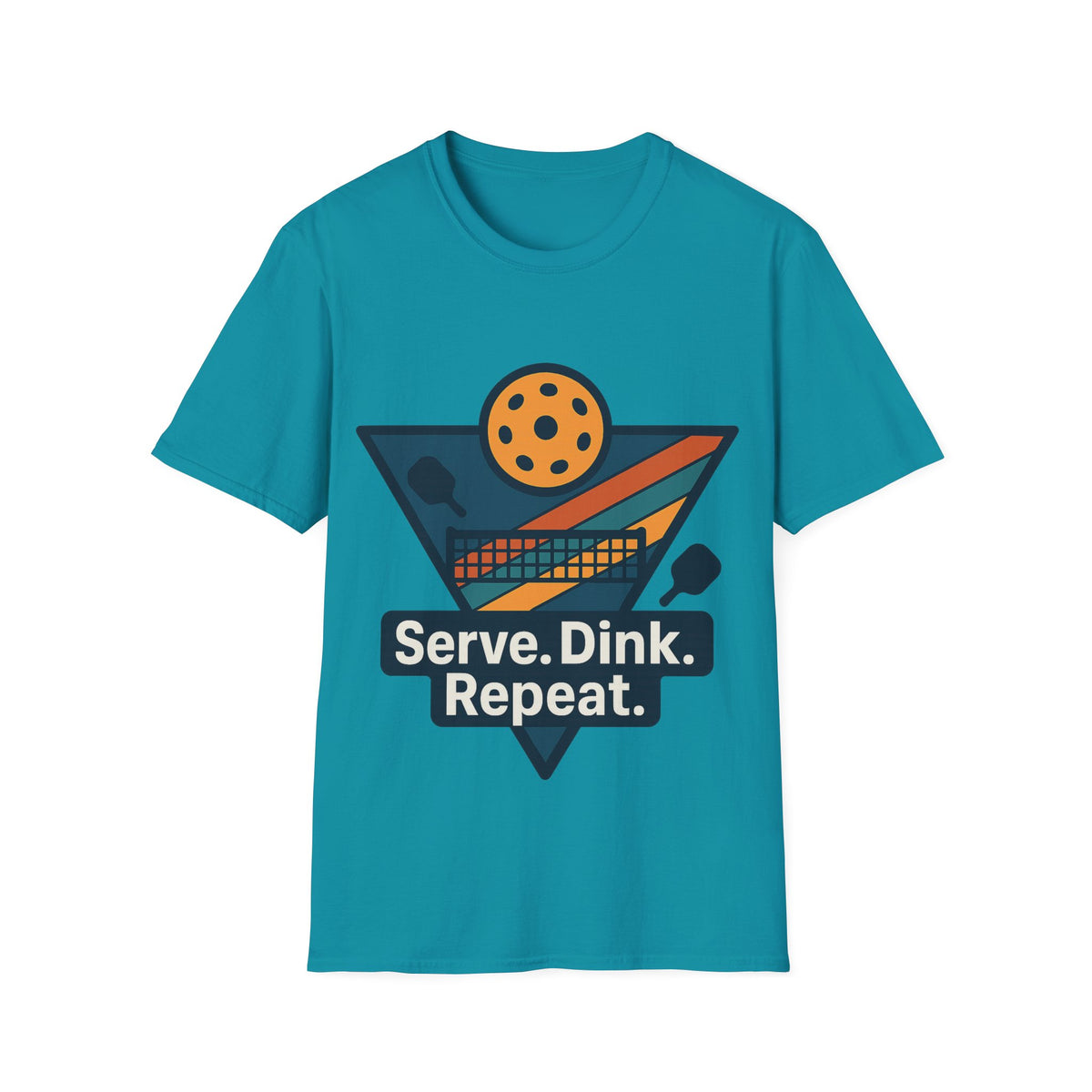 Pickleball T-Shirt — Retro Paddle & Ball Design with “Serve. Dink. Repeat.” Slogan - Trending Now - August 2026