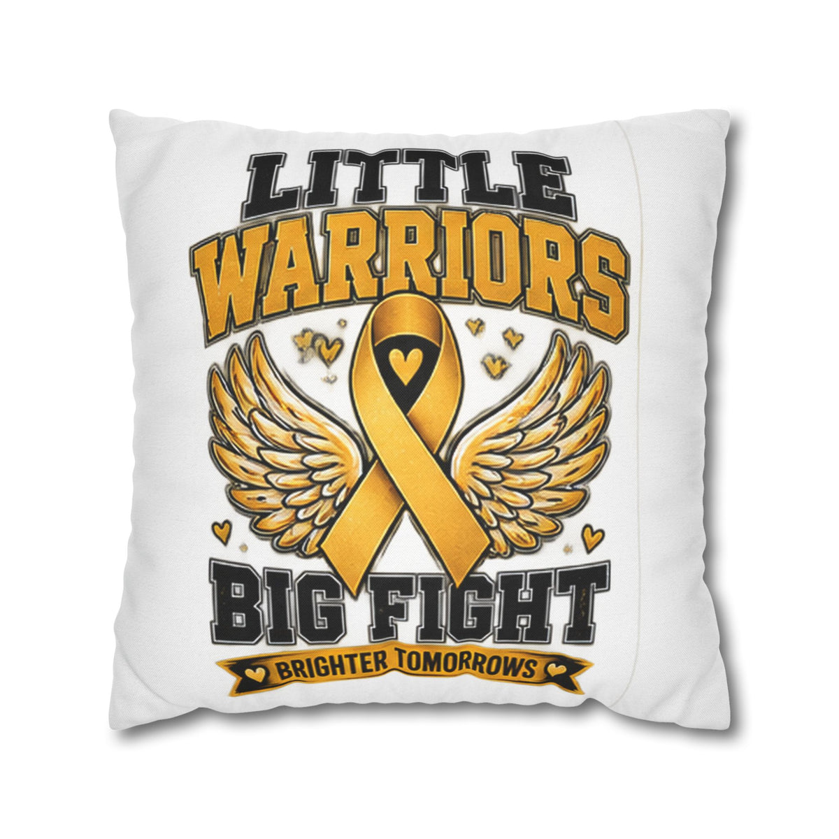 Champion Kids Pillow - "Little Warriors Big Fight" Childhood Cancer Awareness Throw Pillowcase