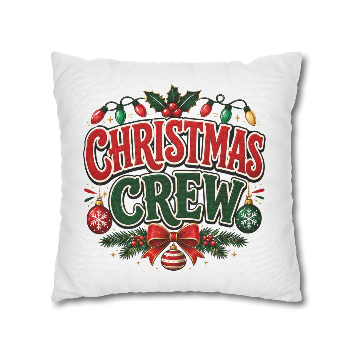 Christmas Crew Holiday Throw Pillowcase — Festive Decorative Cushion Cover