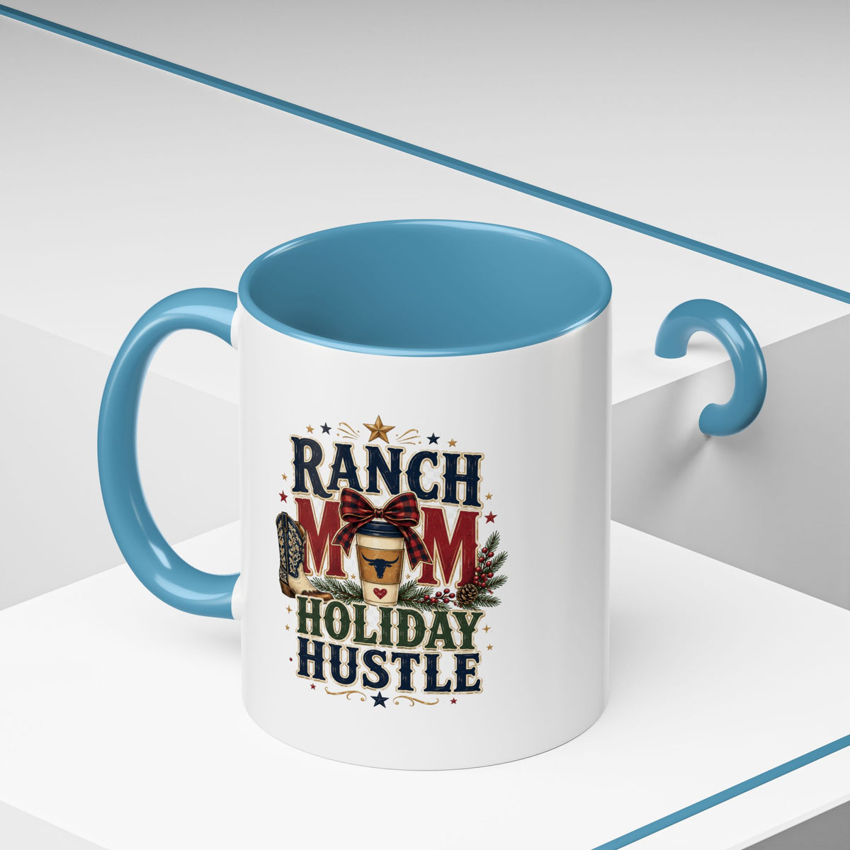 Modern Day Christmas Ranch Mom Holiday Hustle Accent Coffee Mug
