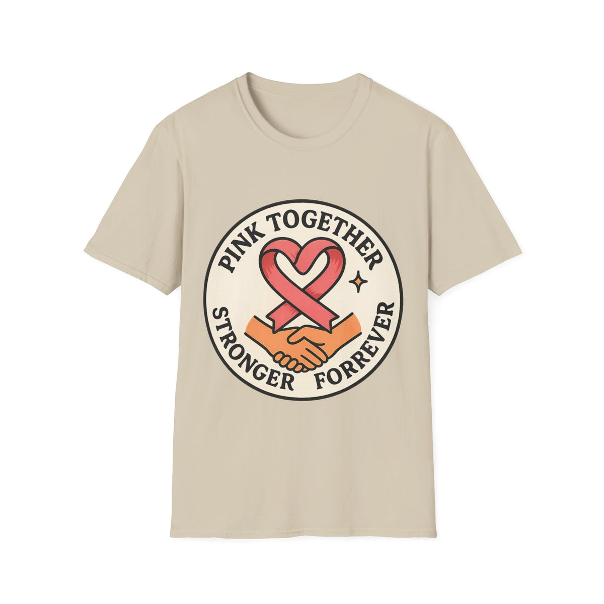 Pink Together Stronger Forever Shield Badge T-Shirt, Breast Cancer Heart Ribbon Tee - Trending Now - September 2026