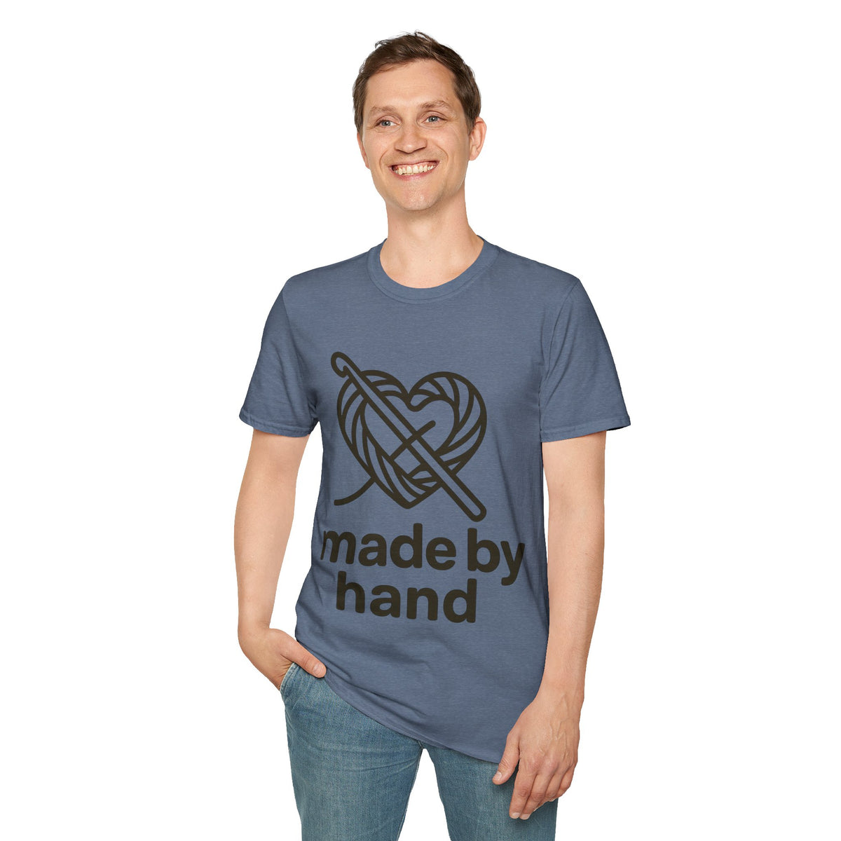 "Made By Hand" Minimalist Maker Tee | Crochet Knitting Crafter T-Shirt - Trending Now - September 2026
