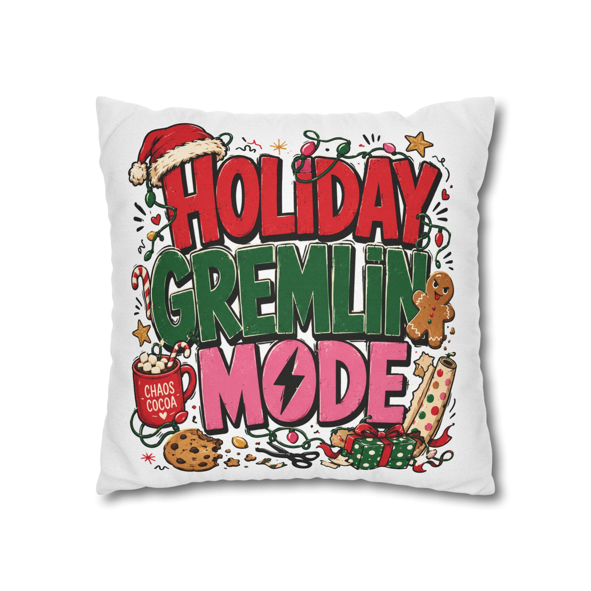 Holiday Gremlin Mode Pillowcase Modern Day Christmas
